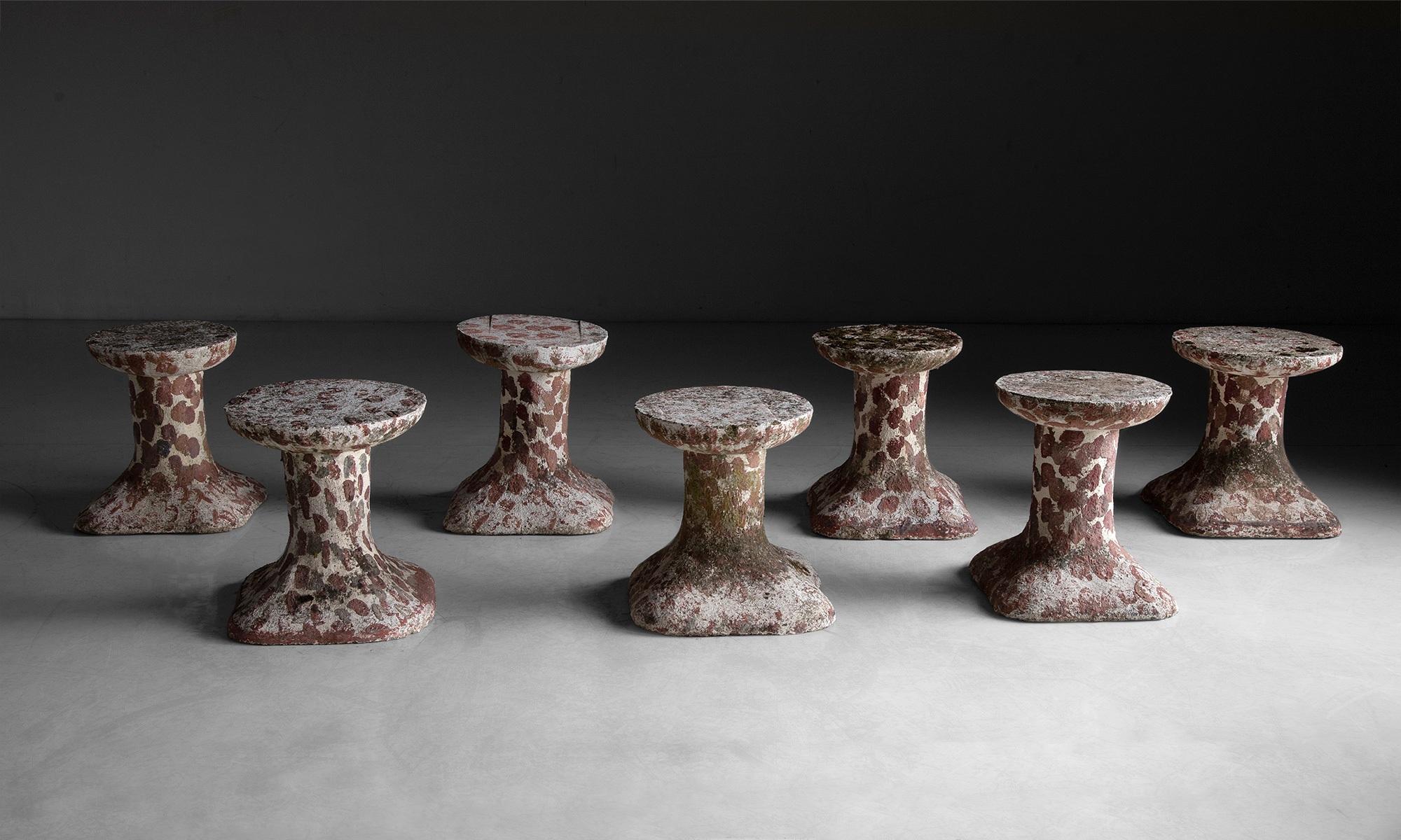 Cast Stone Stools by Emile Taugourdeau, France circa 1970 In Good Condition In Culver City, CA