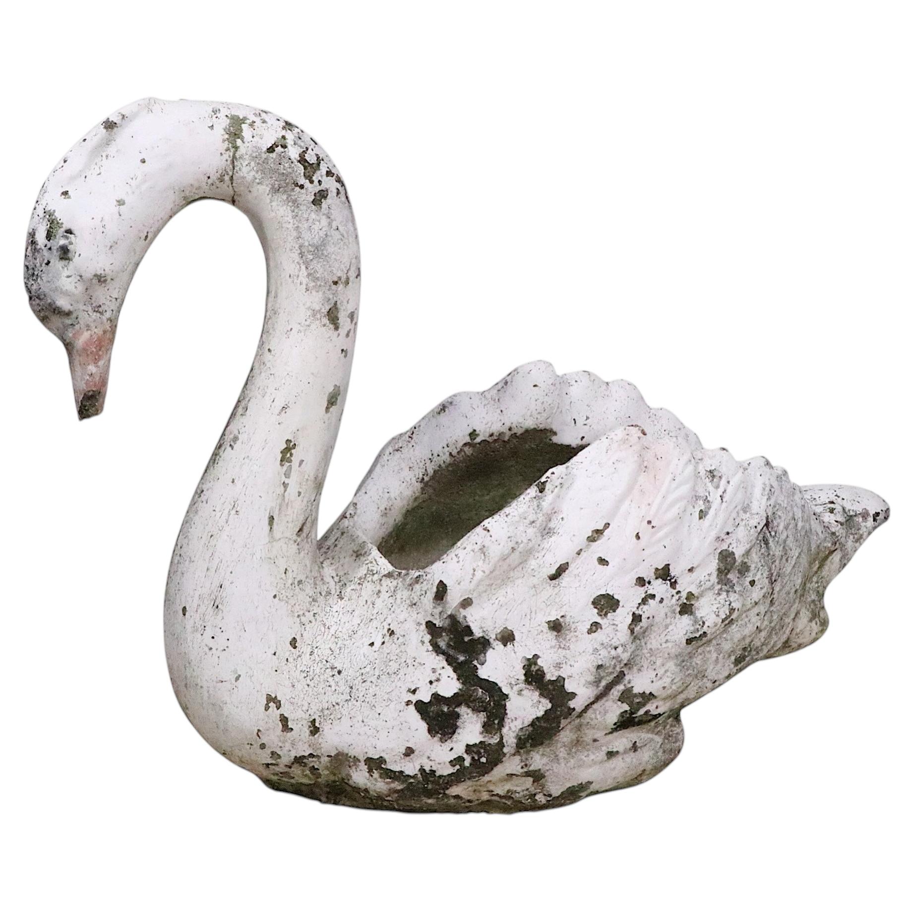 Cast Stone Swan Planter