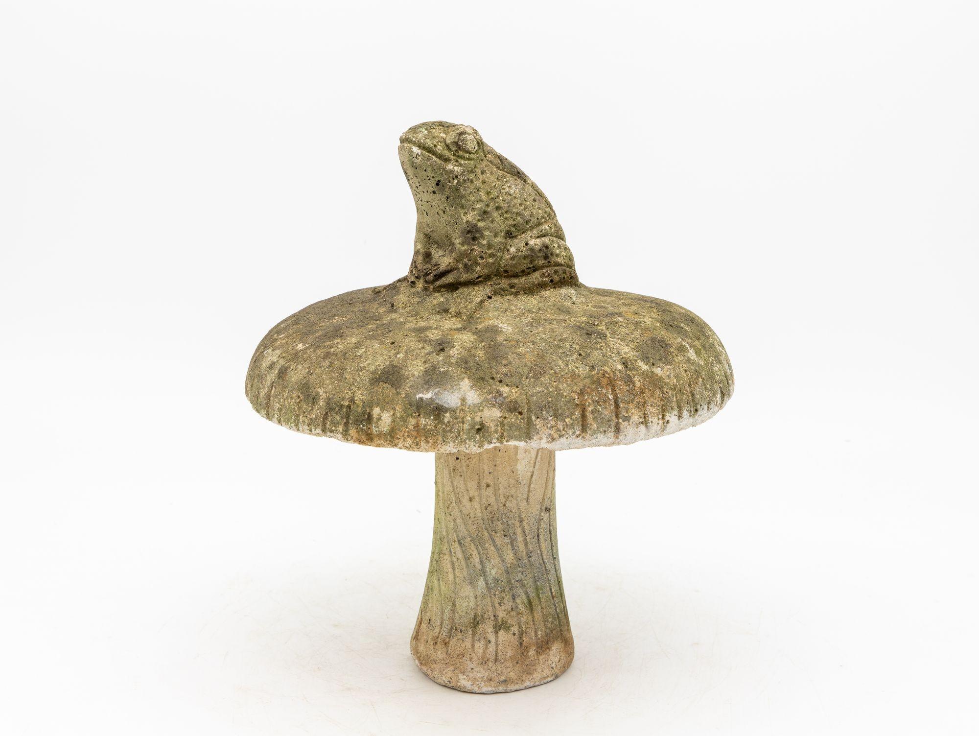 French Provincial Cast Stone Toadstool Garden Ornament, 20th Century