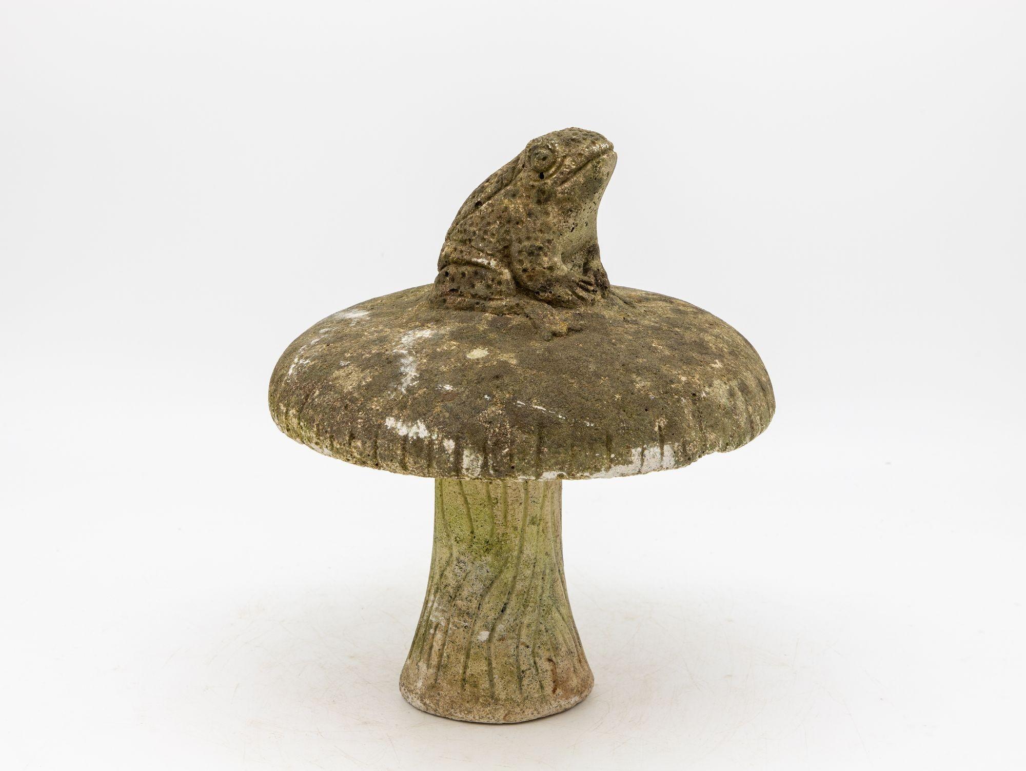 Cast Stone Toadstool Garden Ornament, 20th Century 1