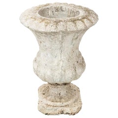 Vintage Neoclassical Style Stone Pedestal Urn Planter for Garden