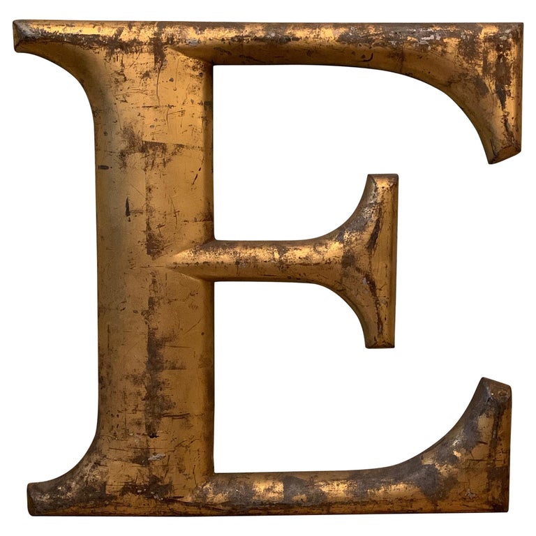 cast zinc aluminum alloy gilt marquee letter e for sale at 1stdibs