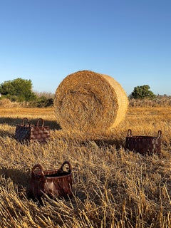 Cestino rettangolare Castagno con manico disegnato da Oscar Maschera