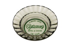 Castaways Hotel Las Vegas Glass Ashtrays - a Pair
