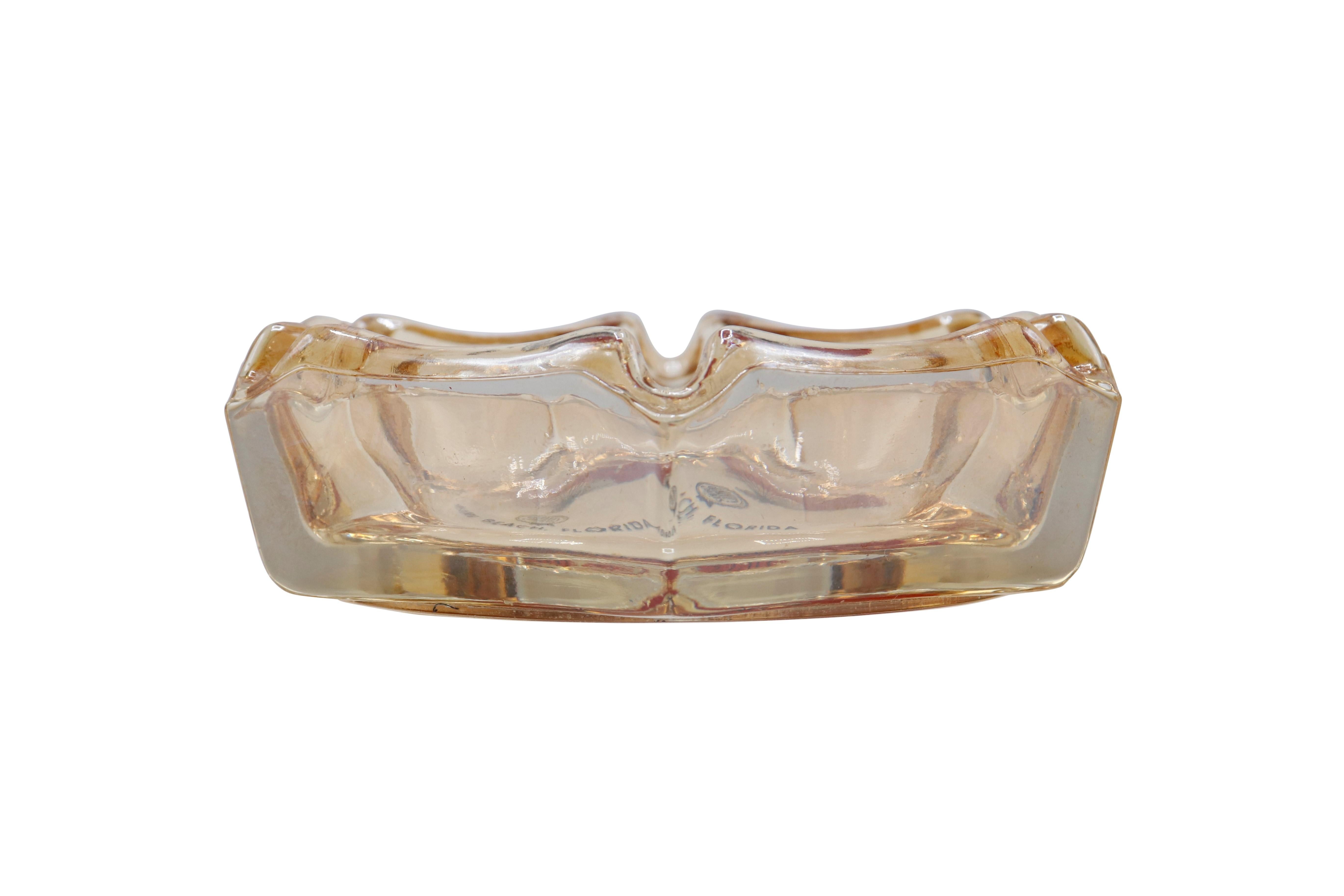 Castaways Hotel Miami Beach Glass Ashtray In Good Condition For Sale In Bradenton, FL