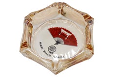 Castaways Hotel Miami Beach Glass Ashtrays - a Pair