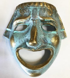 Theatermaske-Wandkunst aus Bronzeguss im römischen Stil, Paar