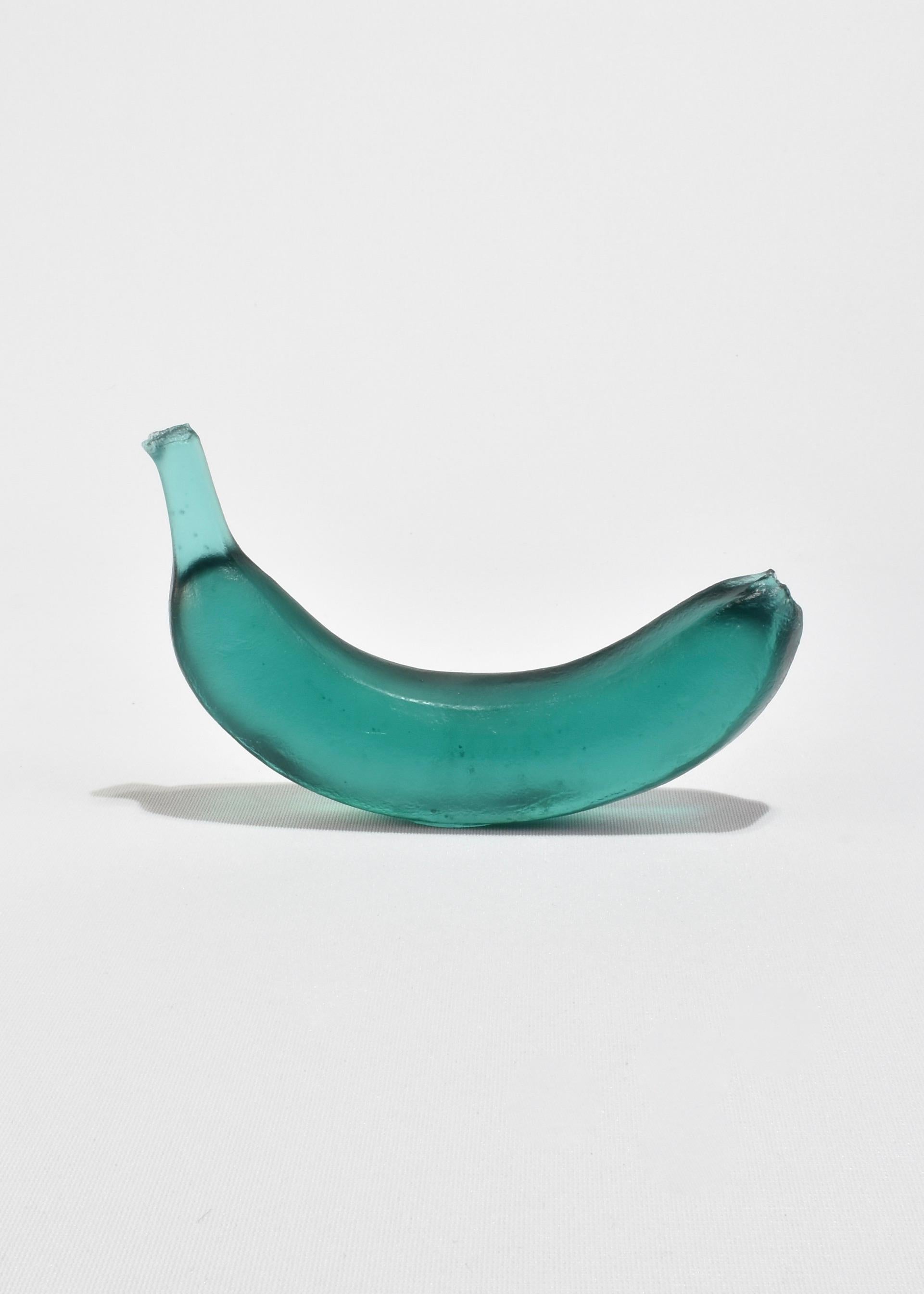 New Zealand Casted Glass Banana in Jade For Sale