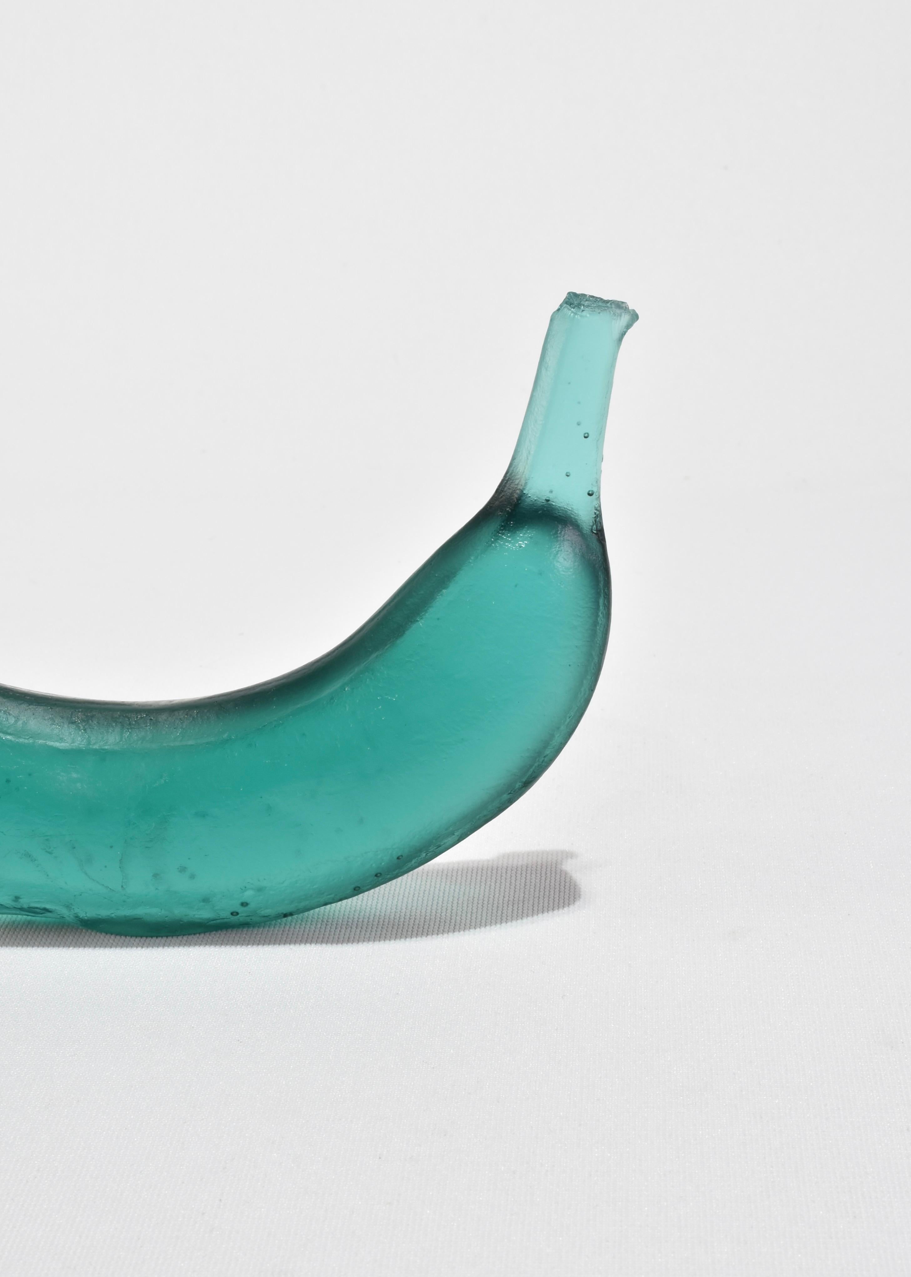 Contemporary Casted Glass Banana in Jade For Sale