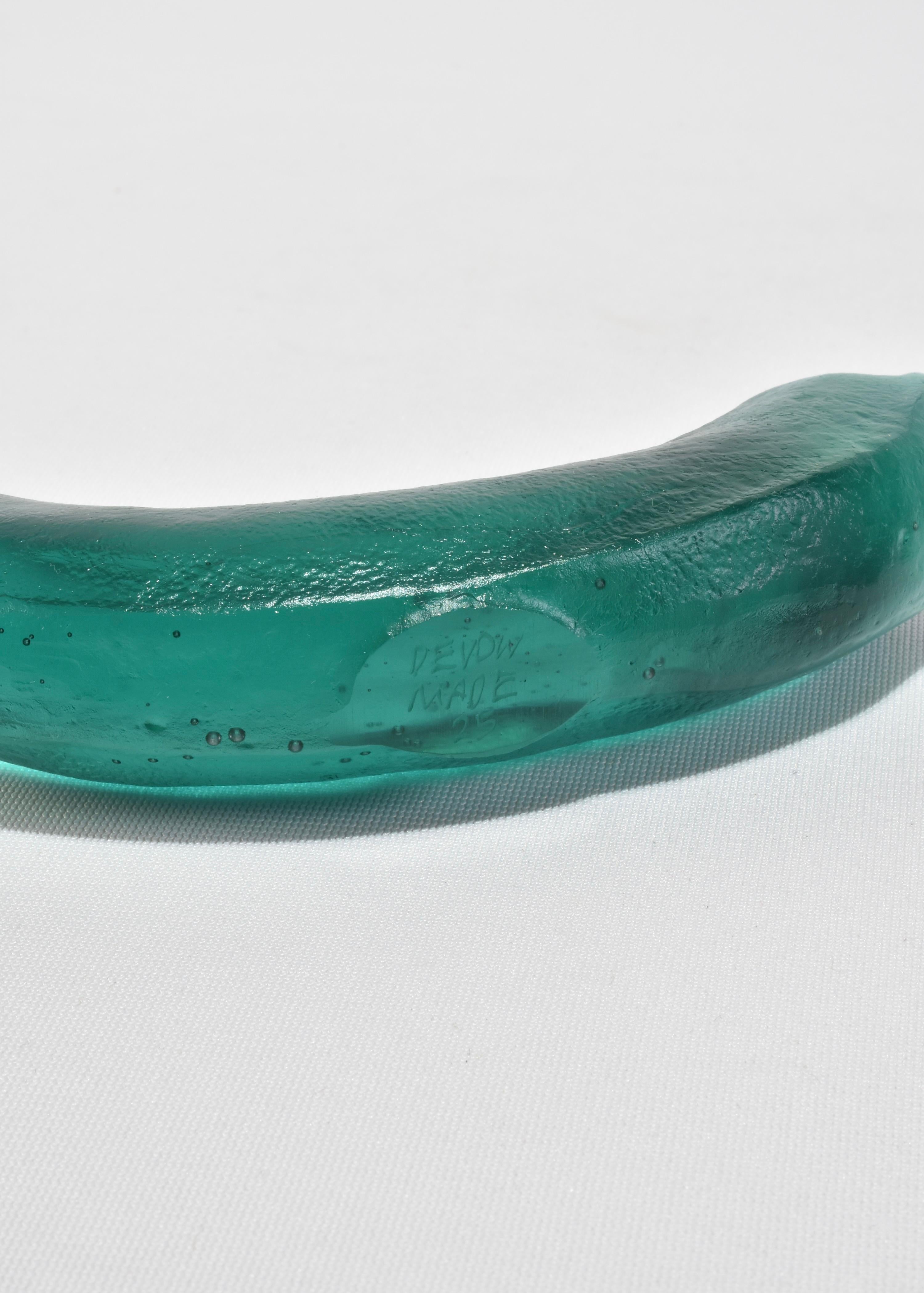 Crystal Casted Glass Banana in Jade For Sale