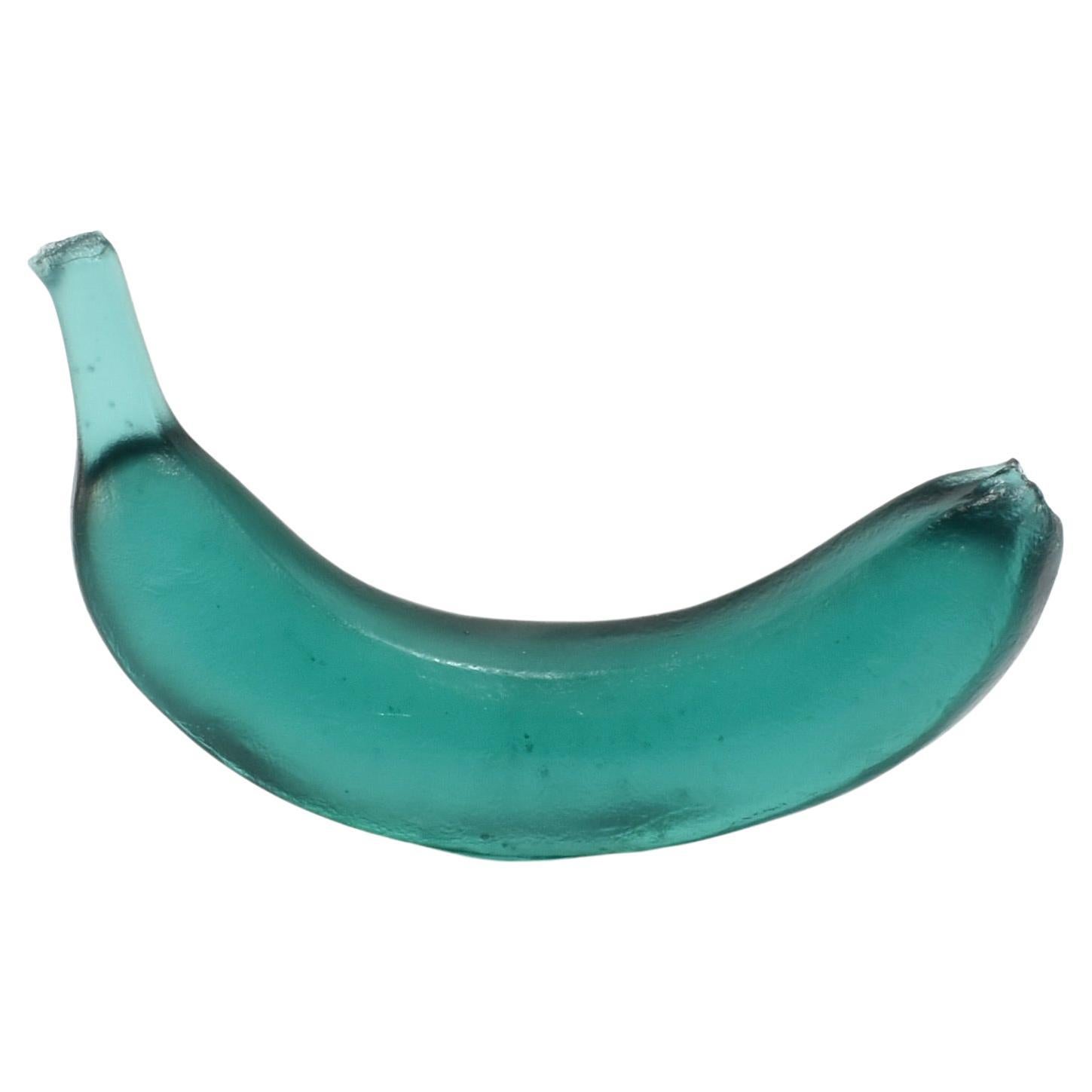Casted Glass Banana in Jade For Sale