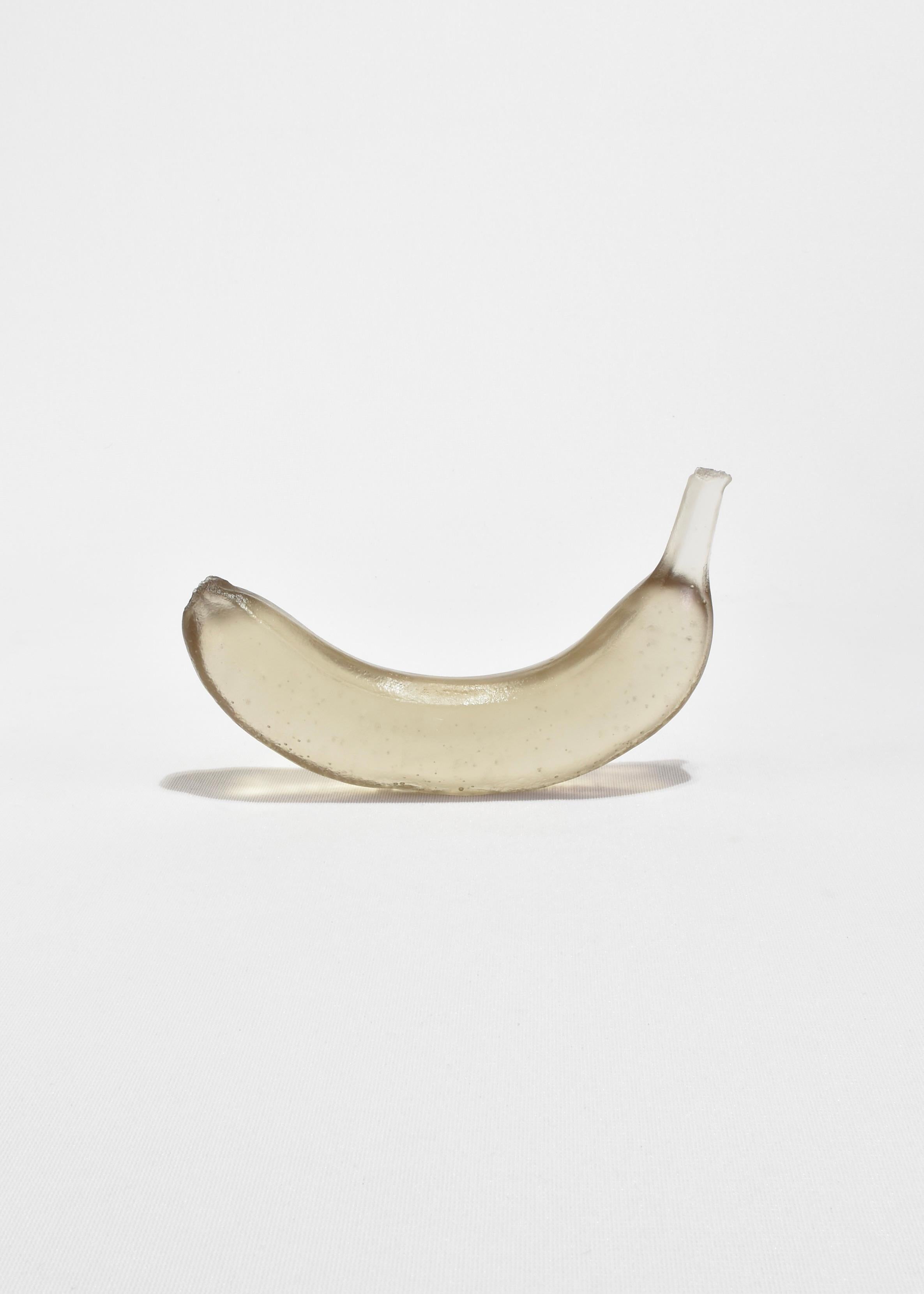 Casted Glass Banana in Pale Bronze In New Condition For Sale In Richmond, VA