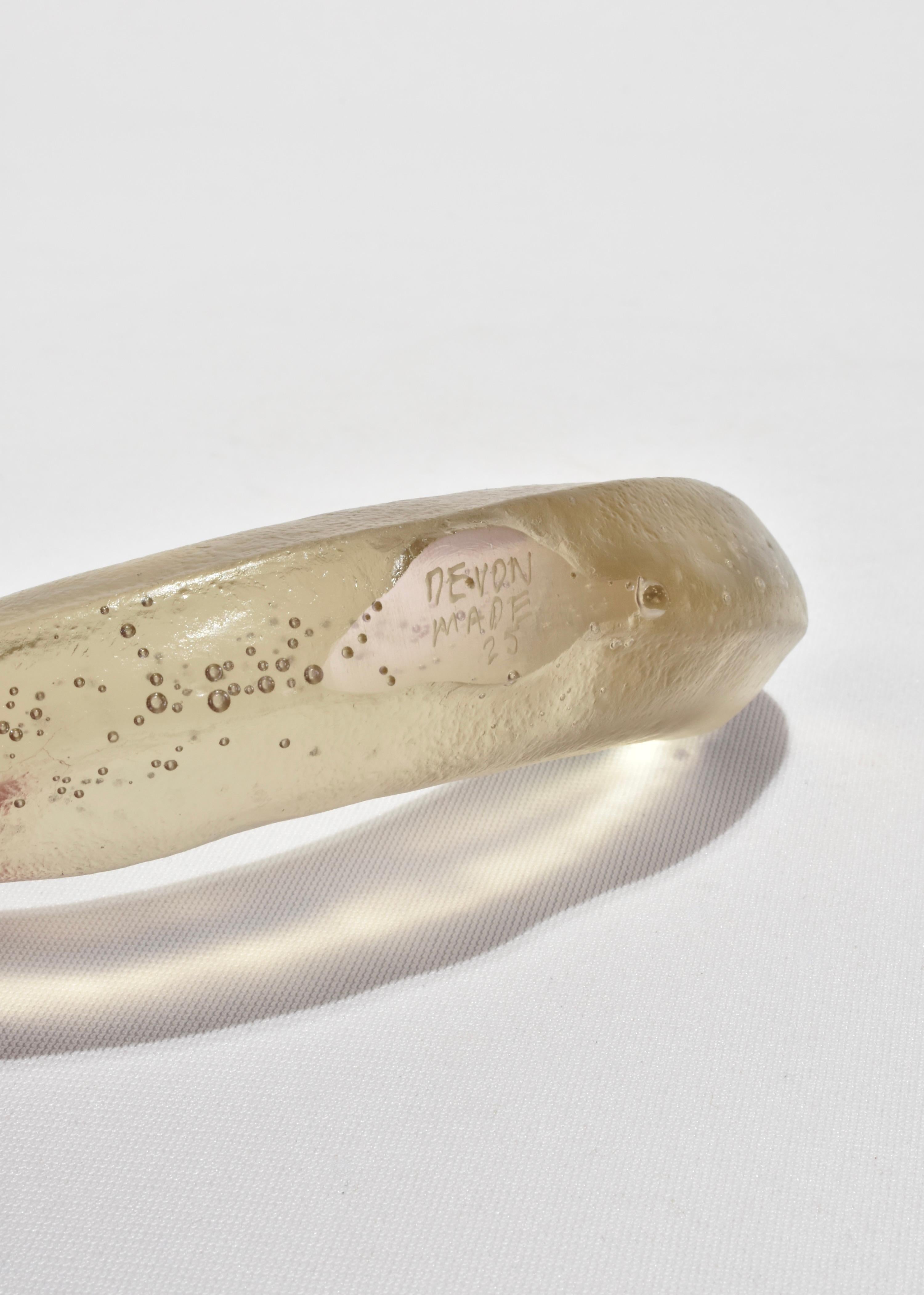 Crystal Casted Glass Banana in Pale Bronze For Sale
