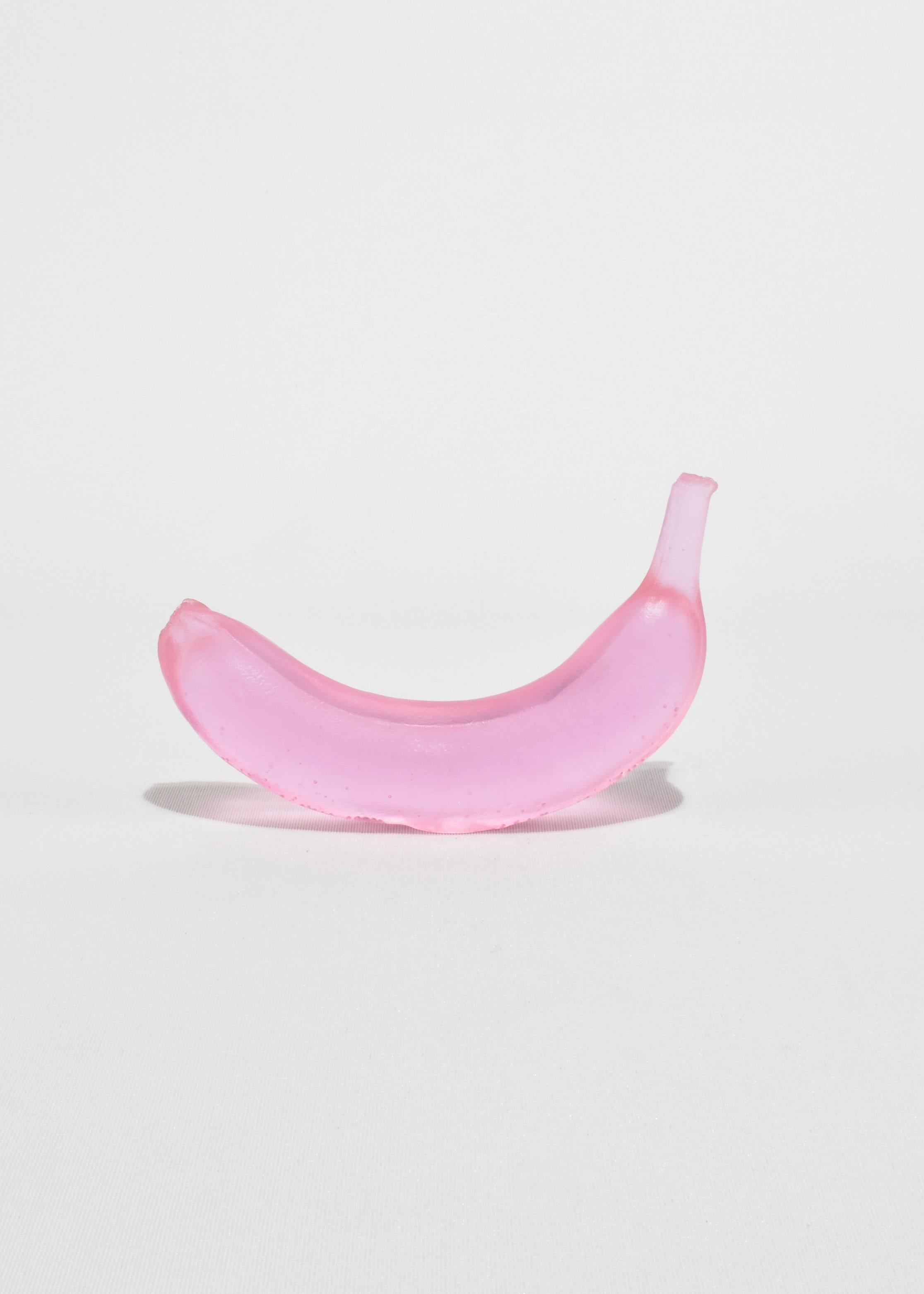 New Zealand Casted Glass Banana in Pink For Sale