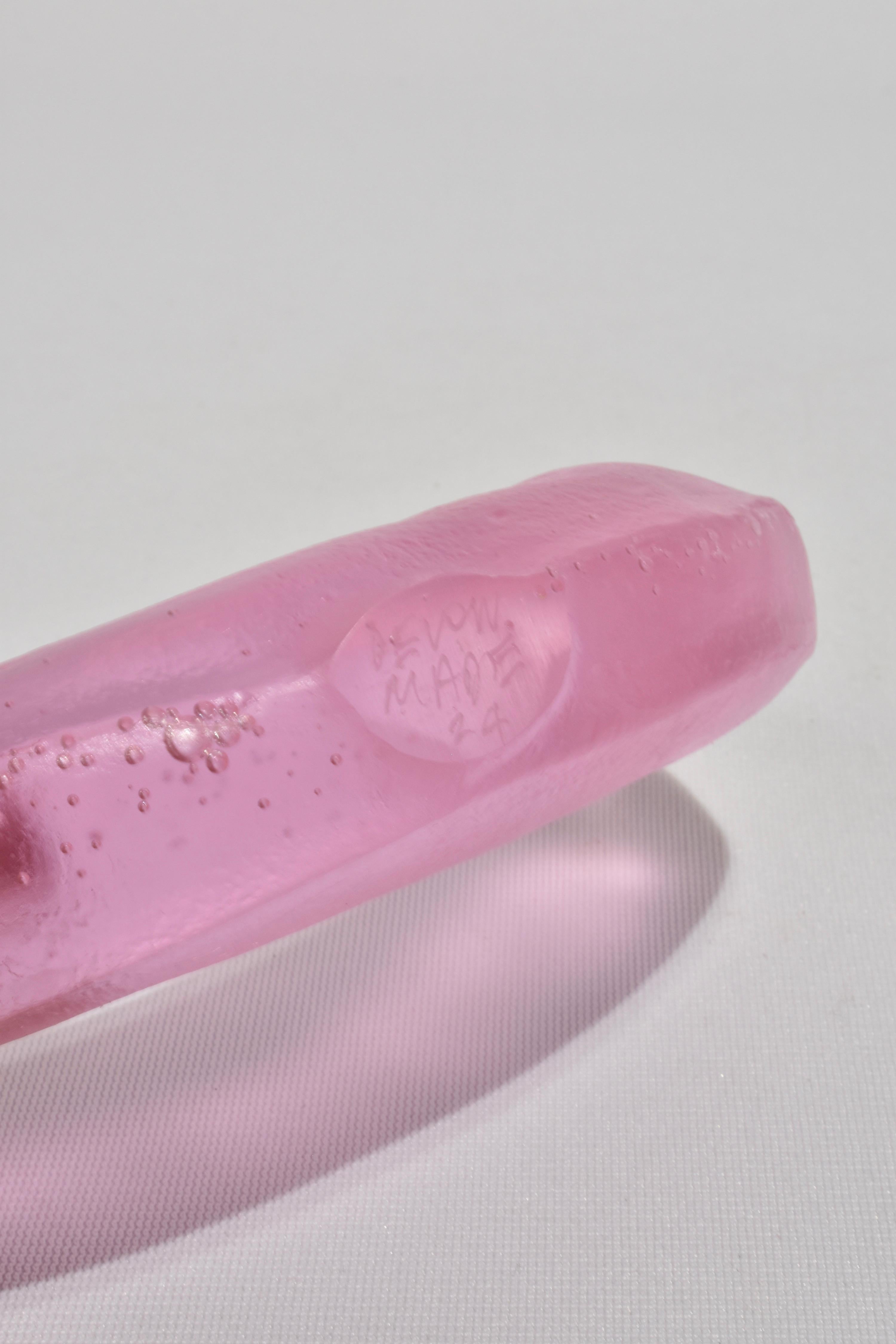 Casted Glass Banana in Pink In New Condition For Sale In Richmond, VA