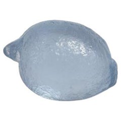 Casted Glass Lemon in Crystal, Blue