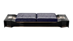 "Castel Madama" Daybed with Stainless Steel and Bronze Details, Istanbul