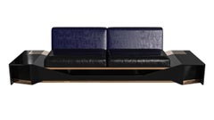 "Castel Madama" Sofa with Stainless Steel and Bronze Details, Istanbul