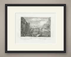 Castel Sant'Angelo and the Tiber, Rome, Antique View by Metzeroth, circa 1850