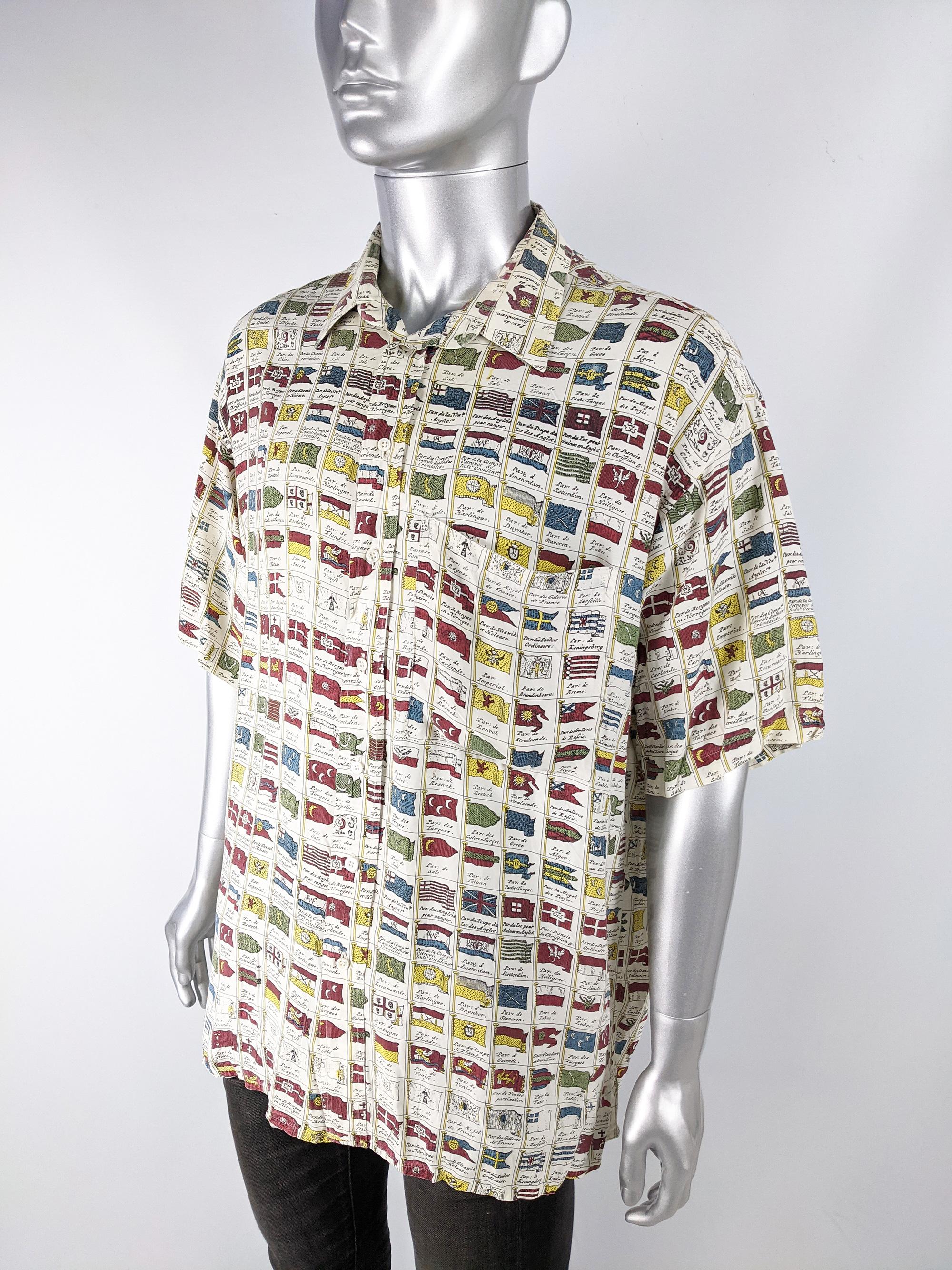 Men's Castelbajac Mens Vintage All Over Print Shirt 1980s For Sale
