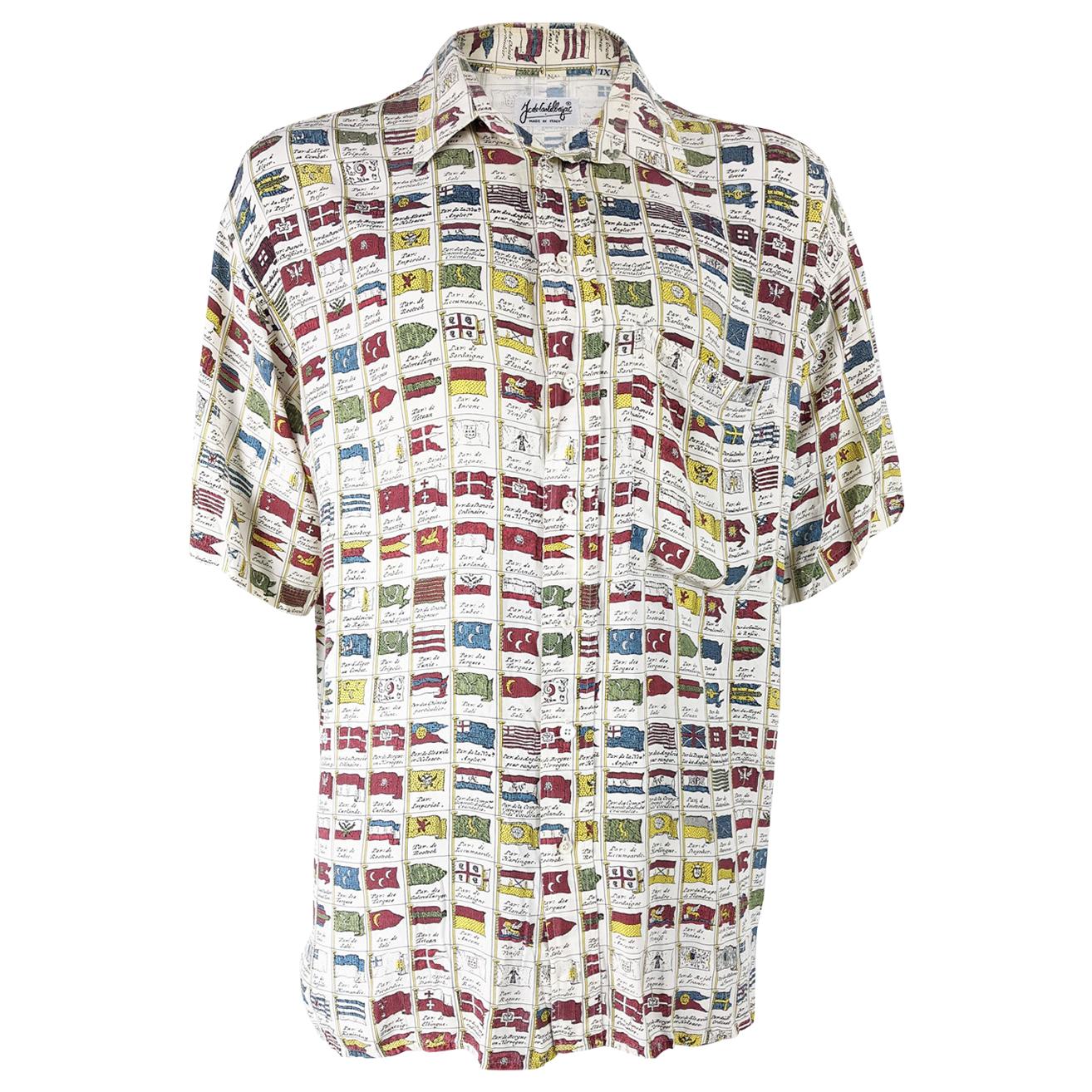 Castelbajac Mens Vintage All Over Print Shirt 1980s For Sale