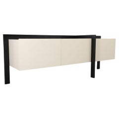 Credenza asimmetrica in bianco e nero di Castelijn, 1987