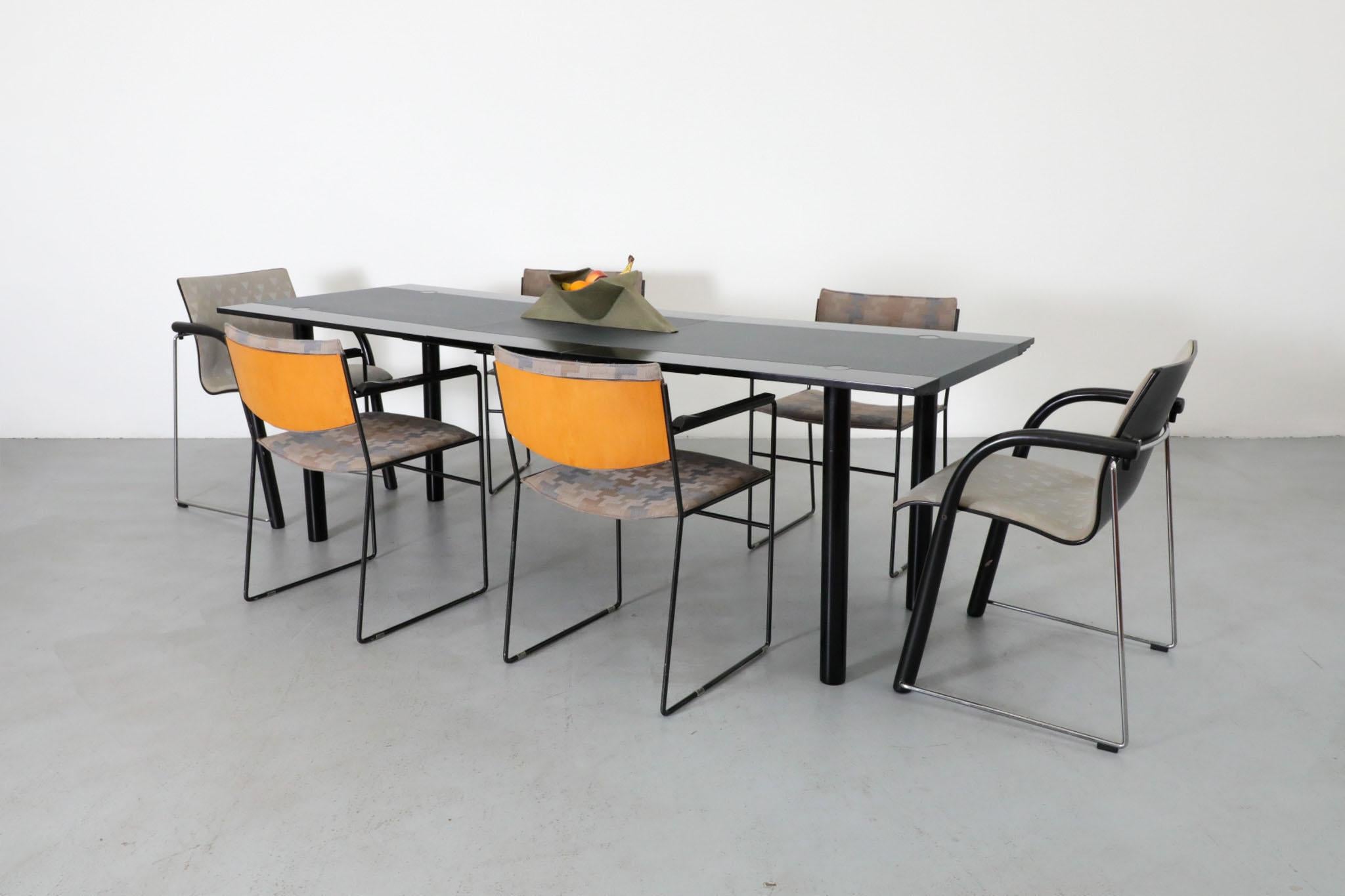 Castelijn Model TA180 Table à rallonge Post Modernity hollandaise en noir et gris en vente 12