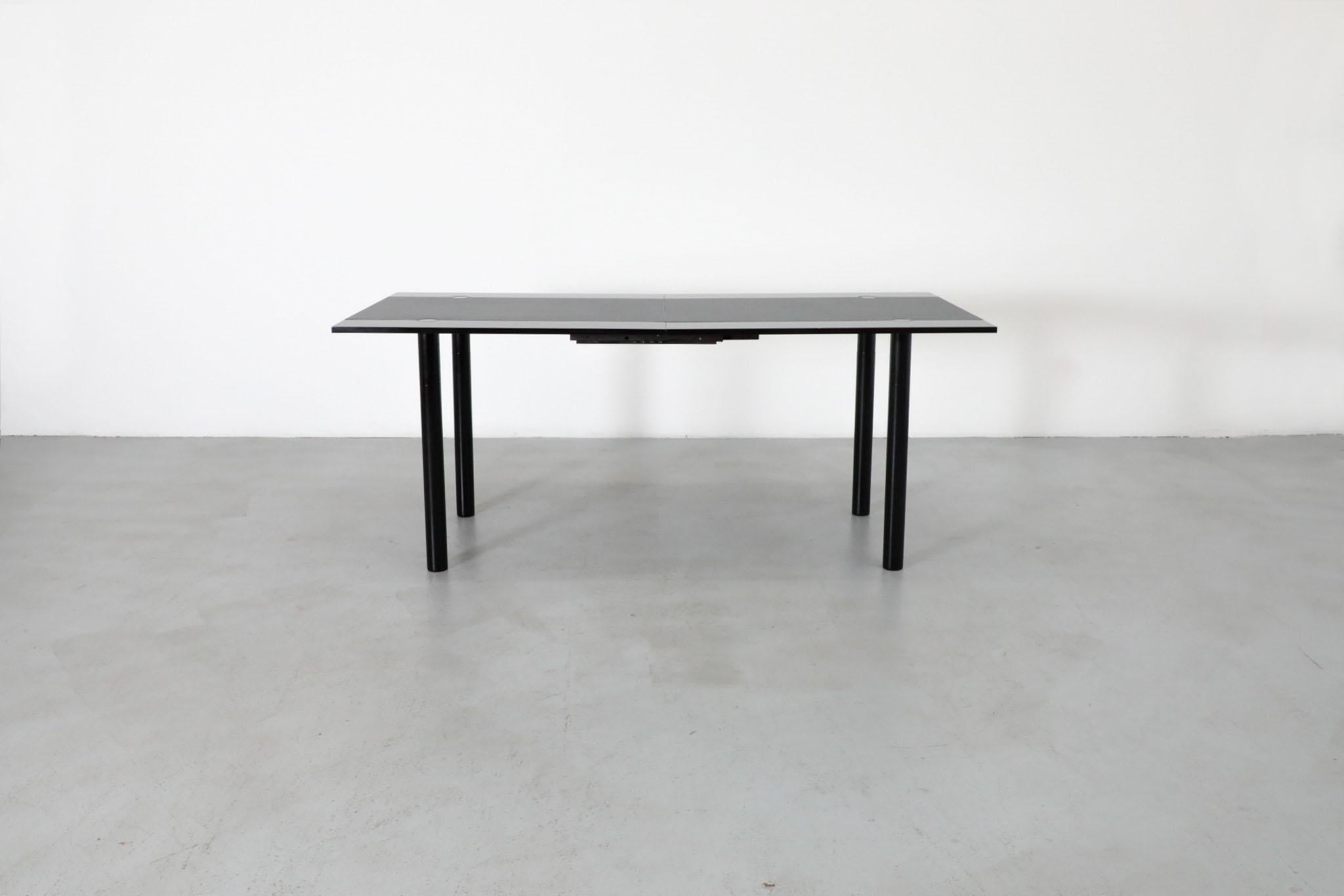 Laqué Castelijn Model TA180 Table à rallonge Post Modernity hollandaise en noir et gris en vente