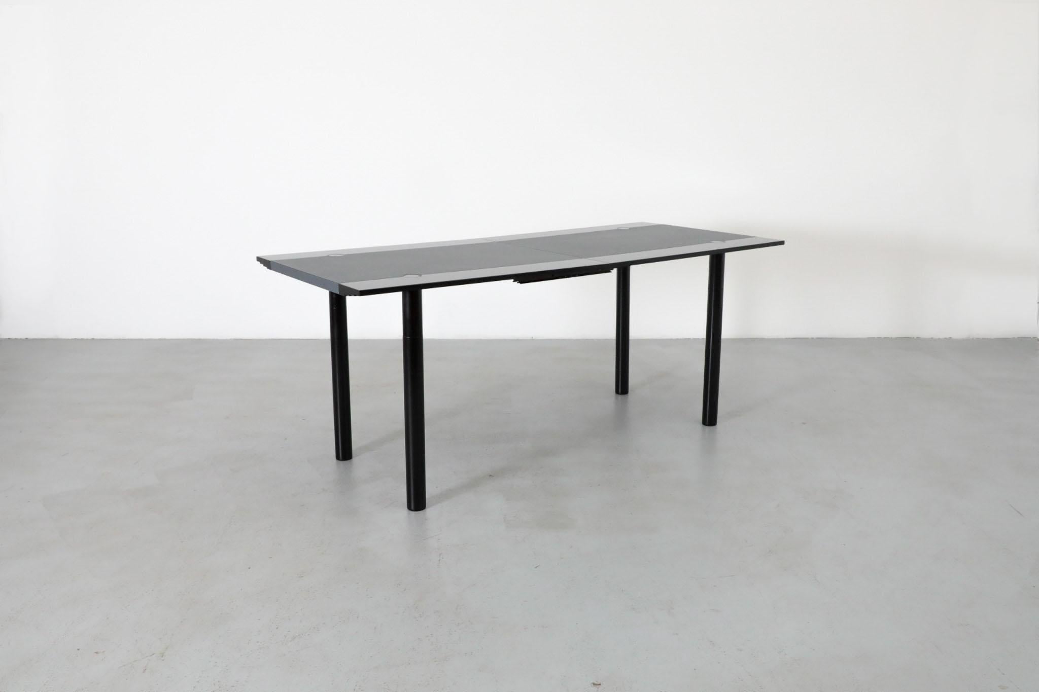 Formica Castelijn Model TA180 Table à rallonge Post Modernity hollandaise en noir et gris en vente