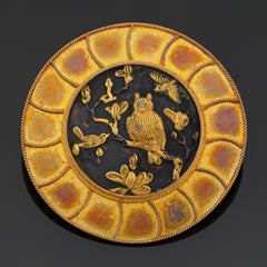 CASTELLANI 15k Yellow Gold 1870s Renaissance Revivalist Period Round Brooch