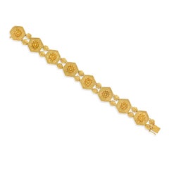 Castellani 15k Yellow Gold Unique Station Filigree Bracelet 7.25"