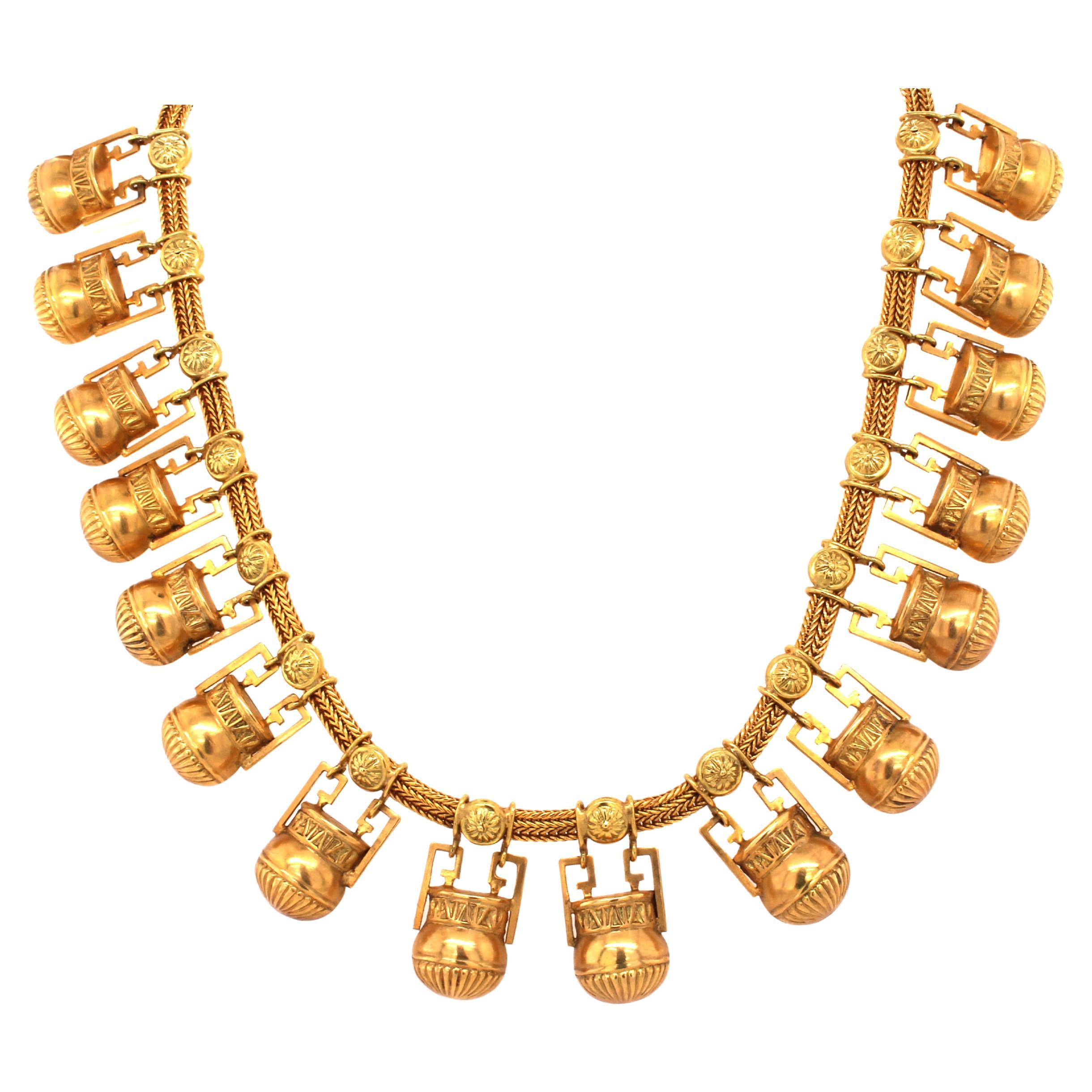 Castellani 15kt Gold Amphora Necklace