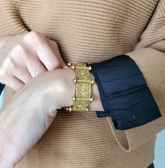 Castellani, bracelet jonc de style néo-étrusque italien en or jaune 19 carats, 1870