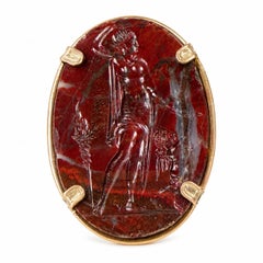 Broche Castellani 18kt Siglo XVII Intaglio de la Diosa Diana Cazadora