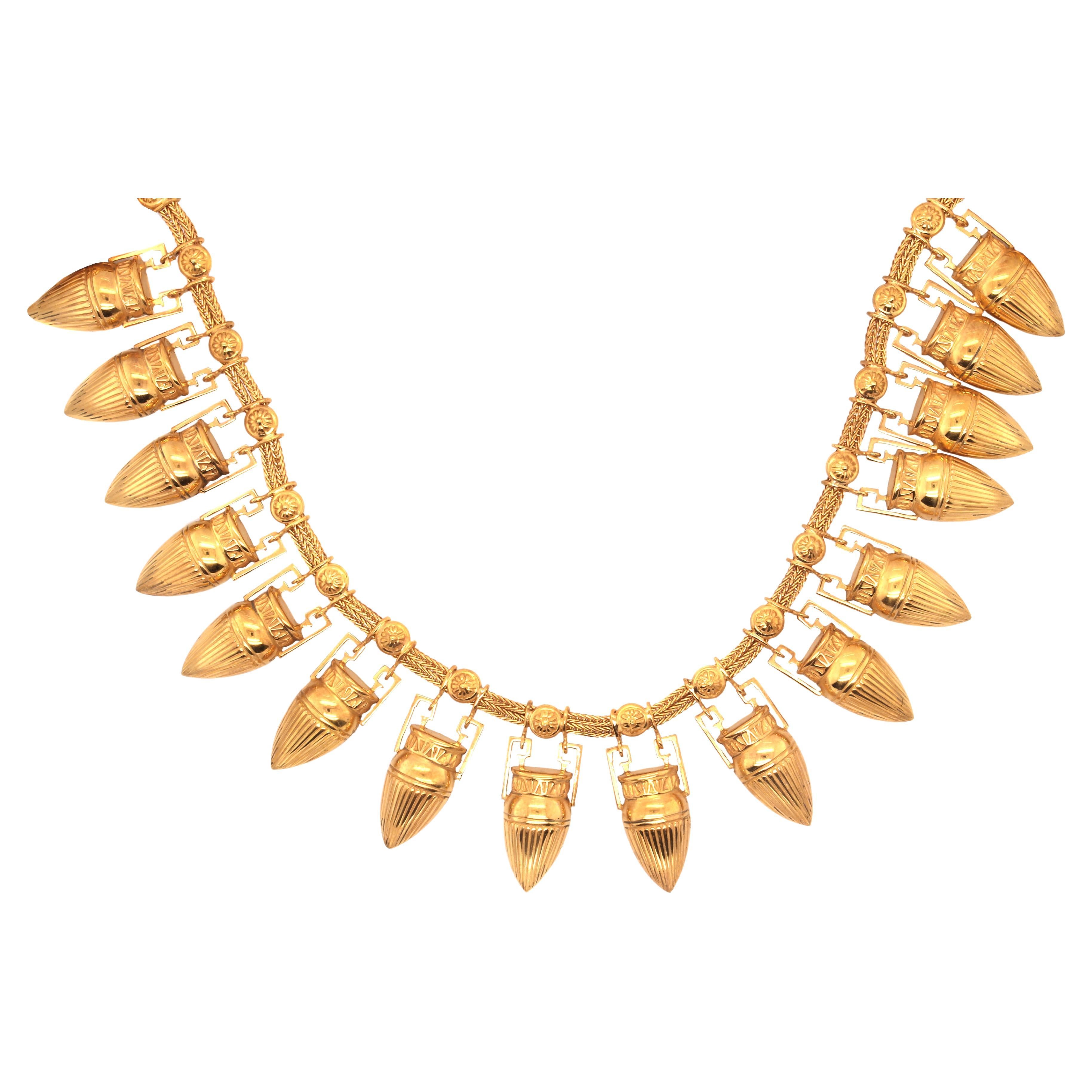 Castellani 18kt Gold Amphora Necklace For Sale