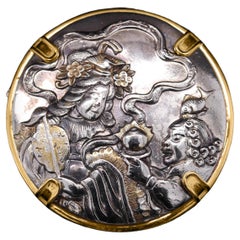 Castellani Broche Shakudo en or 18 carats du 19ème siècle