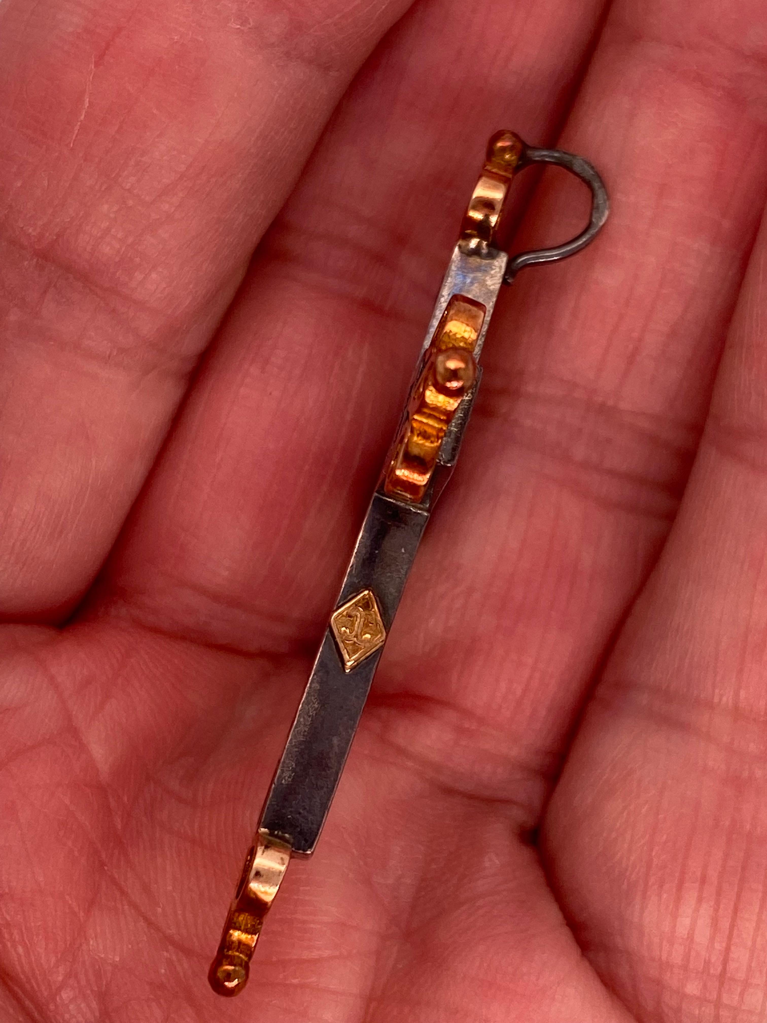 Colgante Cruz de Plata Castellani Amatista Oro 18kt Corte cuadrado en venta