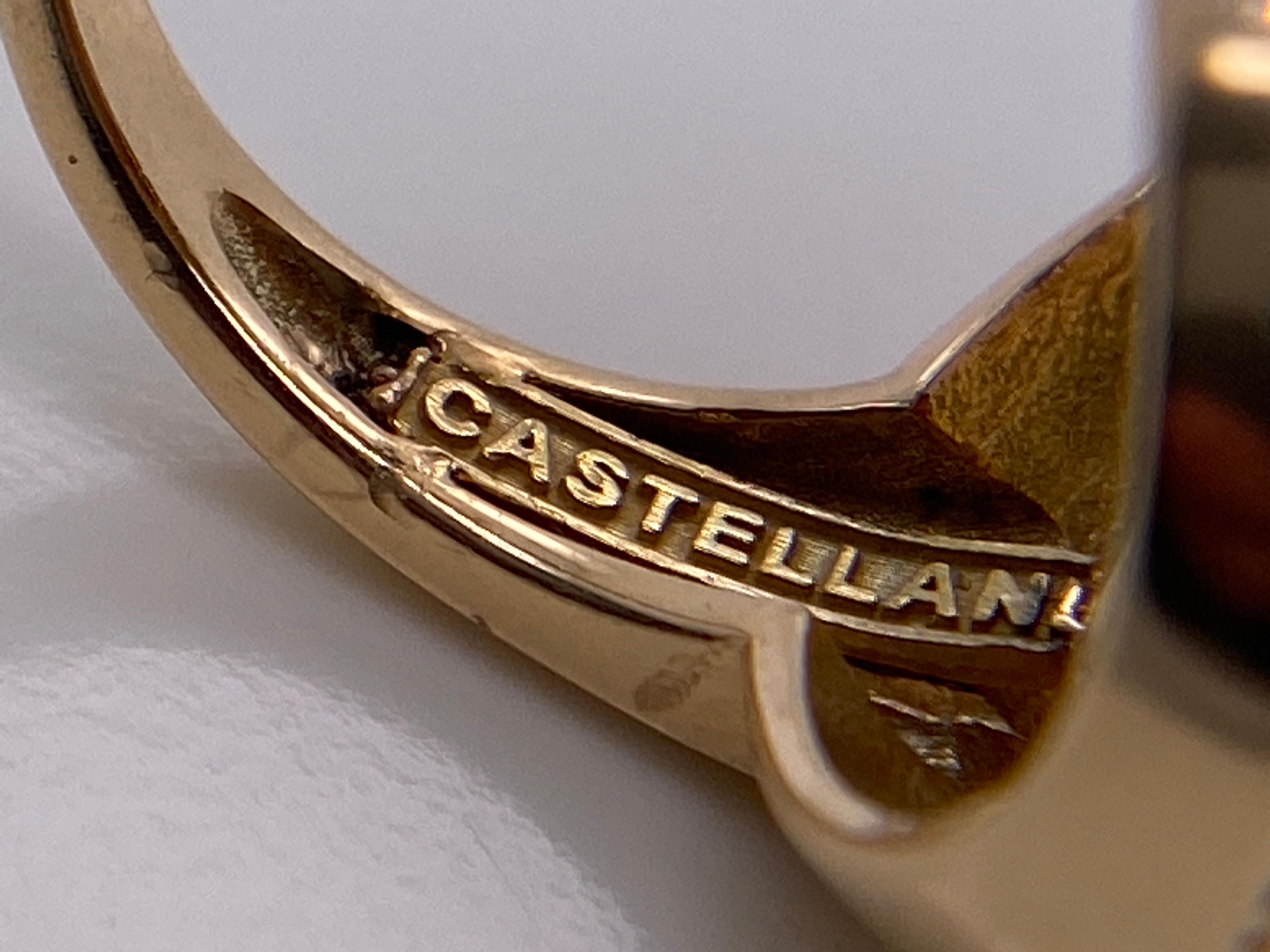 Taille ovale Castellani, bague en or 18 carats avec intaille en cornaline du 7e siècle en vente