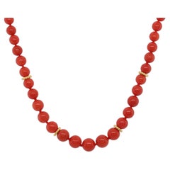 Castellani Coral Bead 18kt Gold Necklace