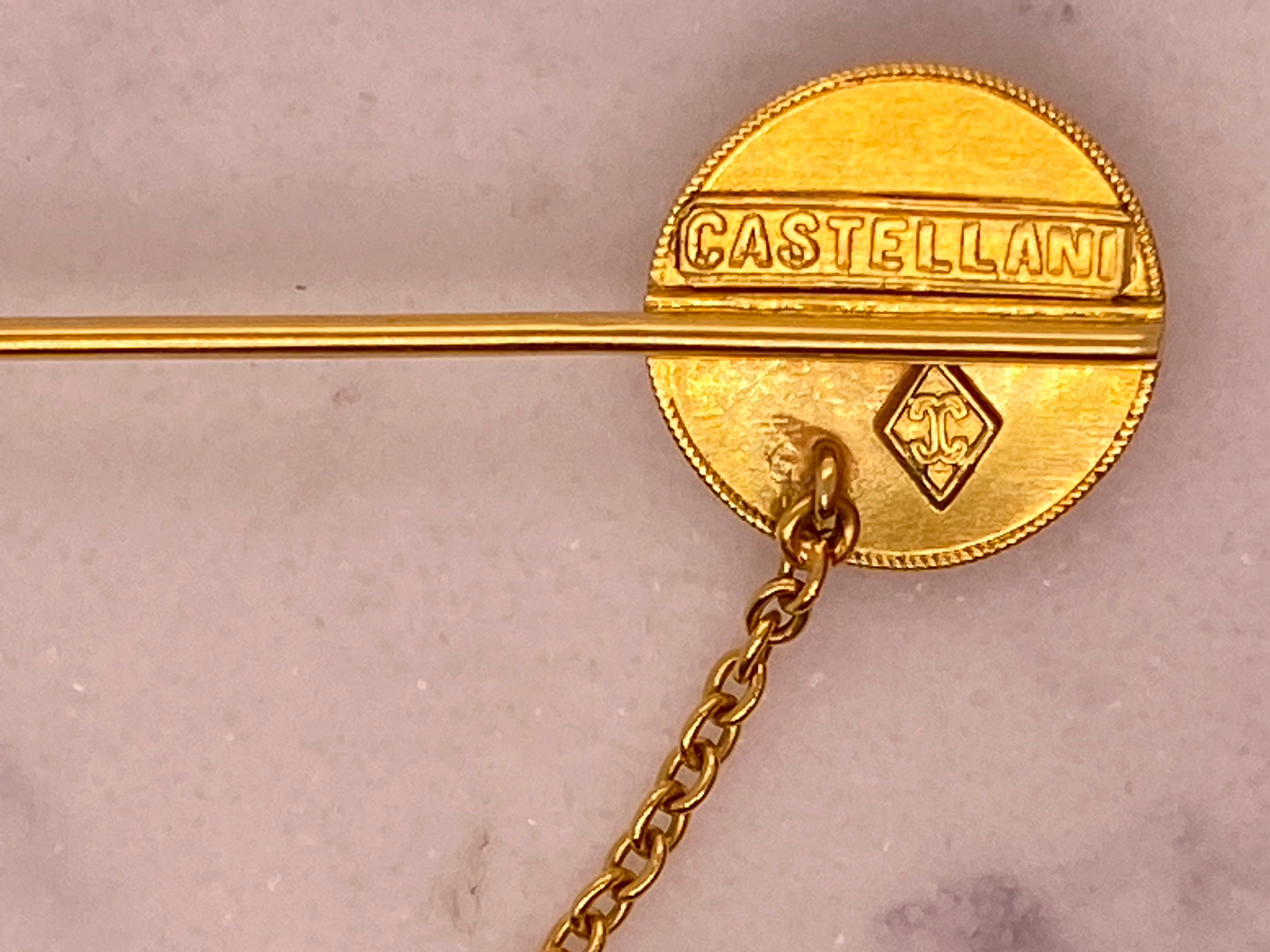 Etruscan Revival Castellani Etruscan Style 15kt Gold Jabot Brooch For Sale