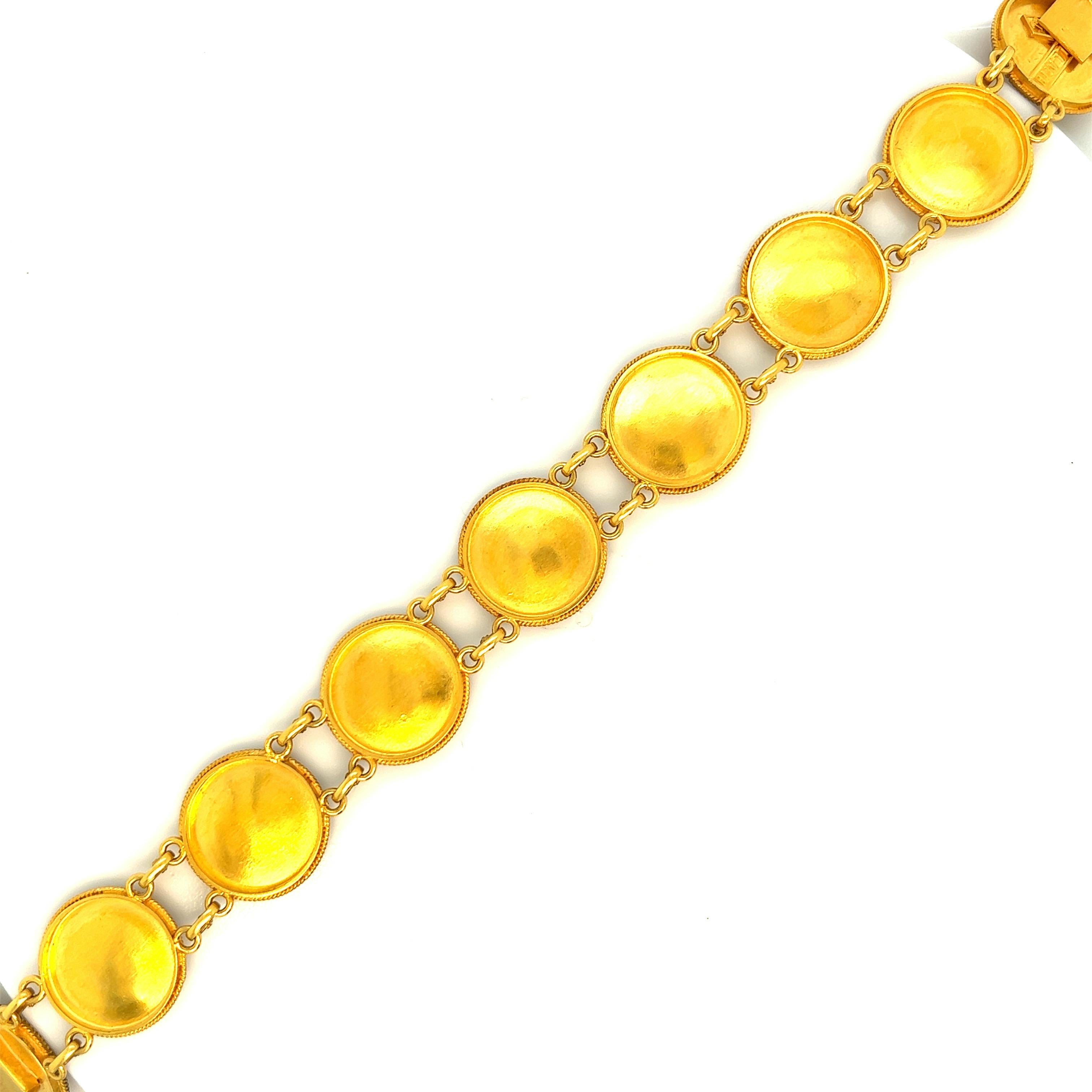 Castellani Gold 15kt Filigree Work Bracelet For Sale 1