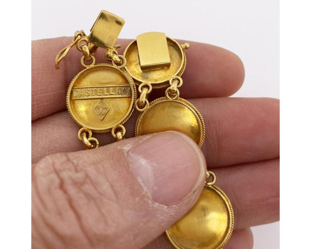 15K Y/gold link bracelet, stamps CASTELLANI and maker's mark, measures 7 1/4 inches, weight 15.2 dwt
