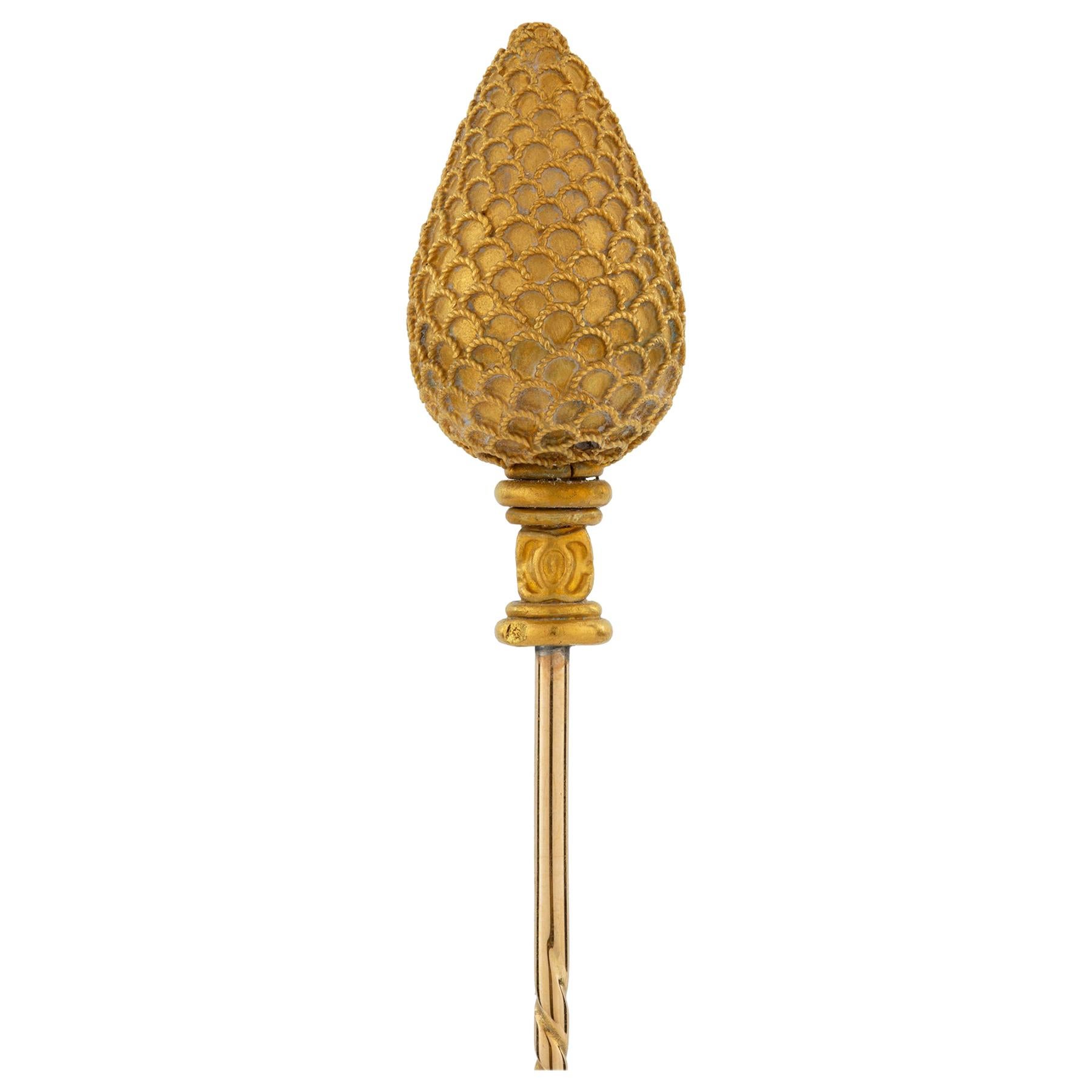Castellani Gold Stick-Pin For Sale