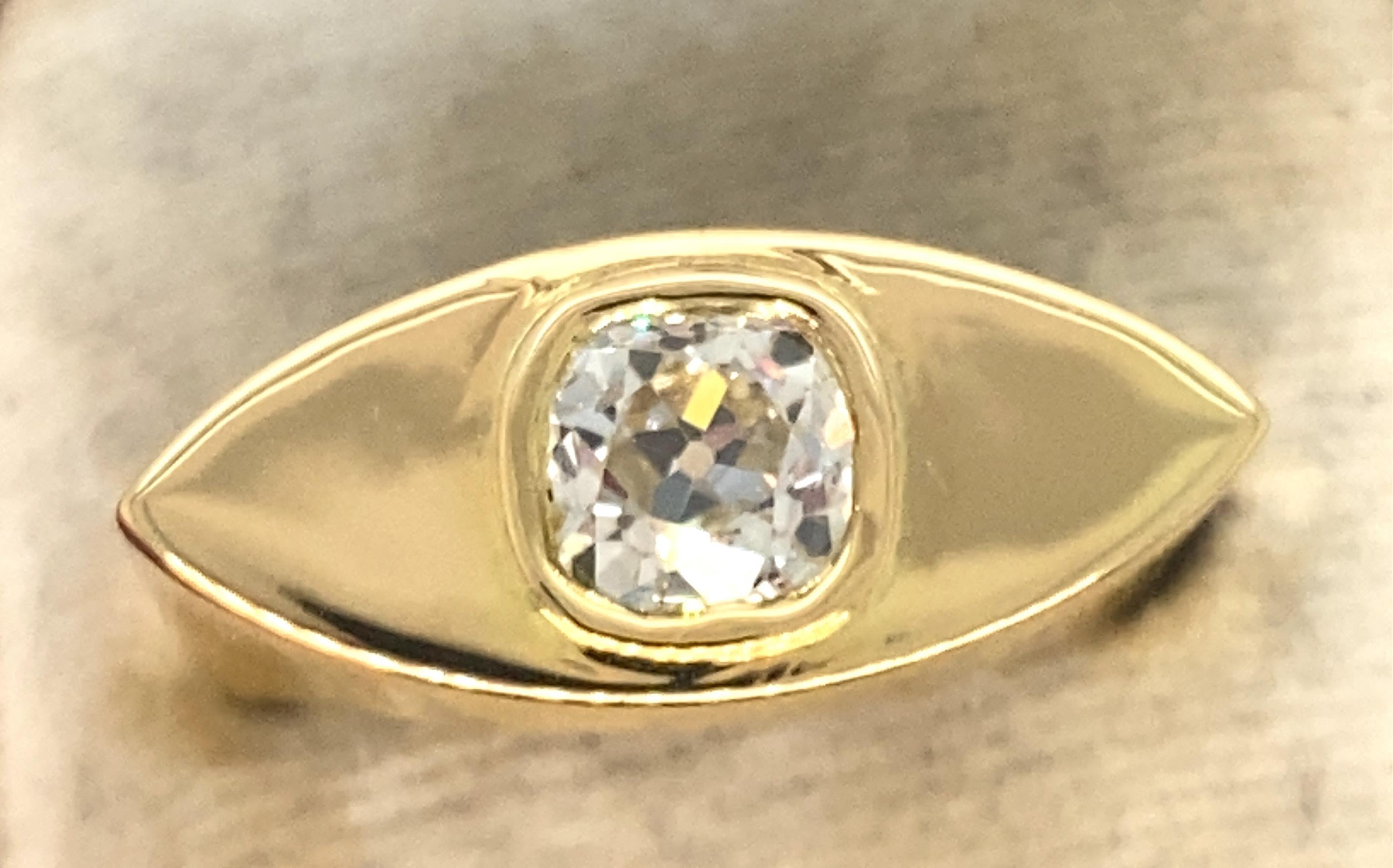Castellani Old Mine Cut Diamond 18kt Gold Cleopatra Ring For Sale 5