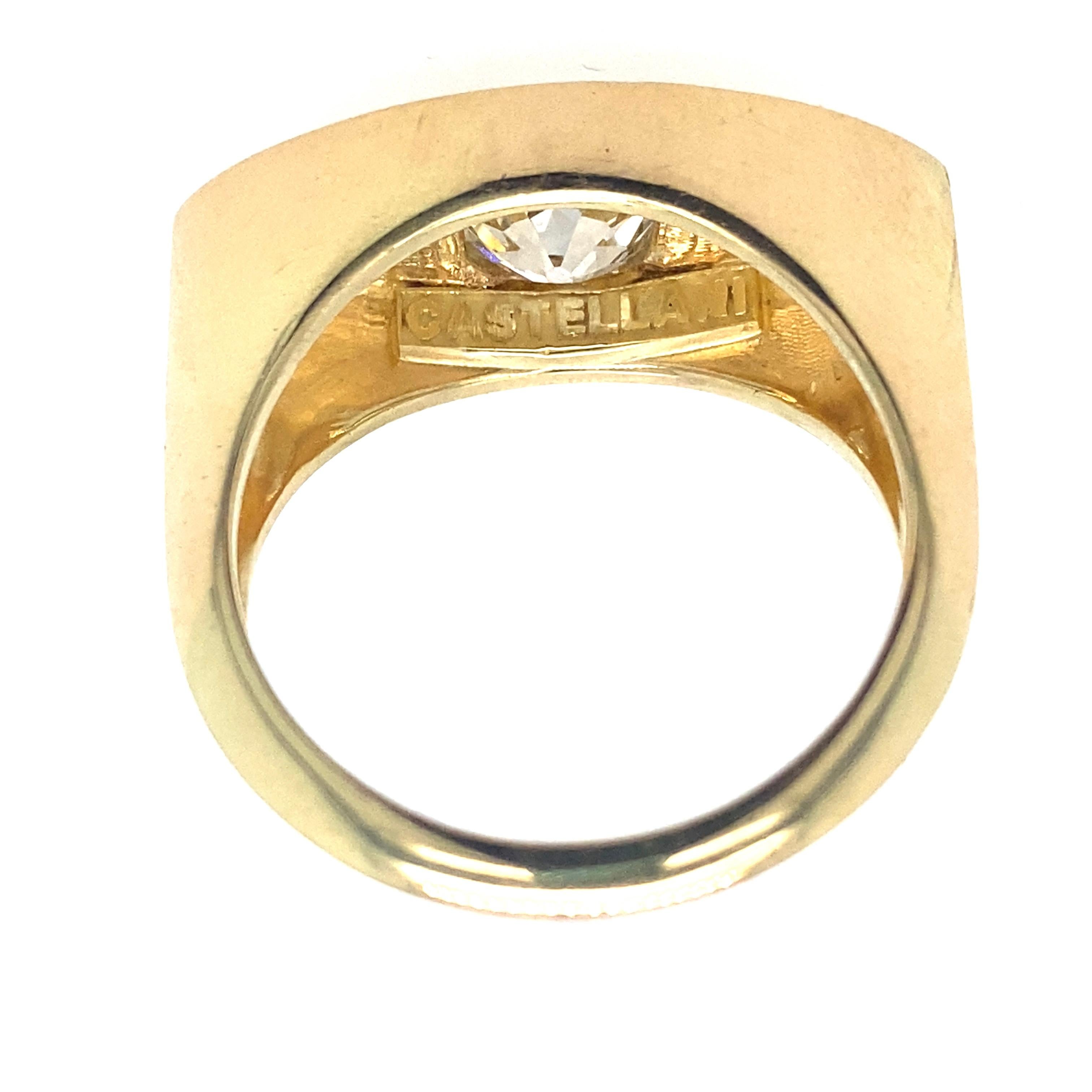 Castellani Old Mine Cut Diamond 18kt Gold Cleopatra Ring For Sale 7