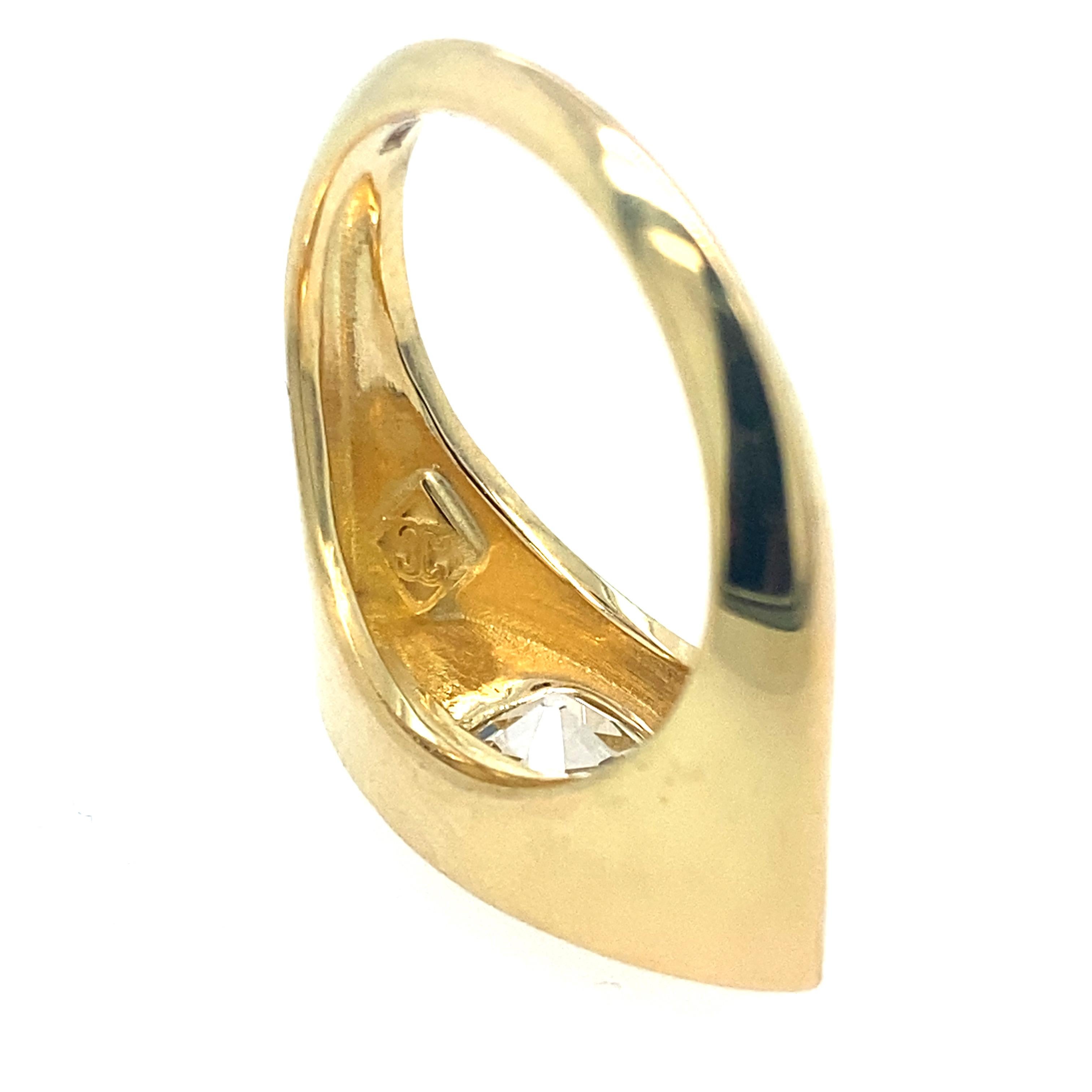 Castellani Old Mine Cut Diamond 18kt Gold Cleopatra Ring For Sale 8