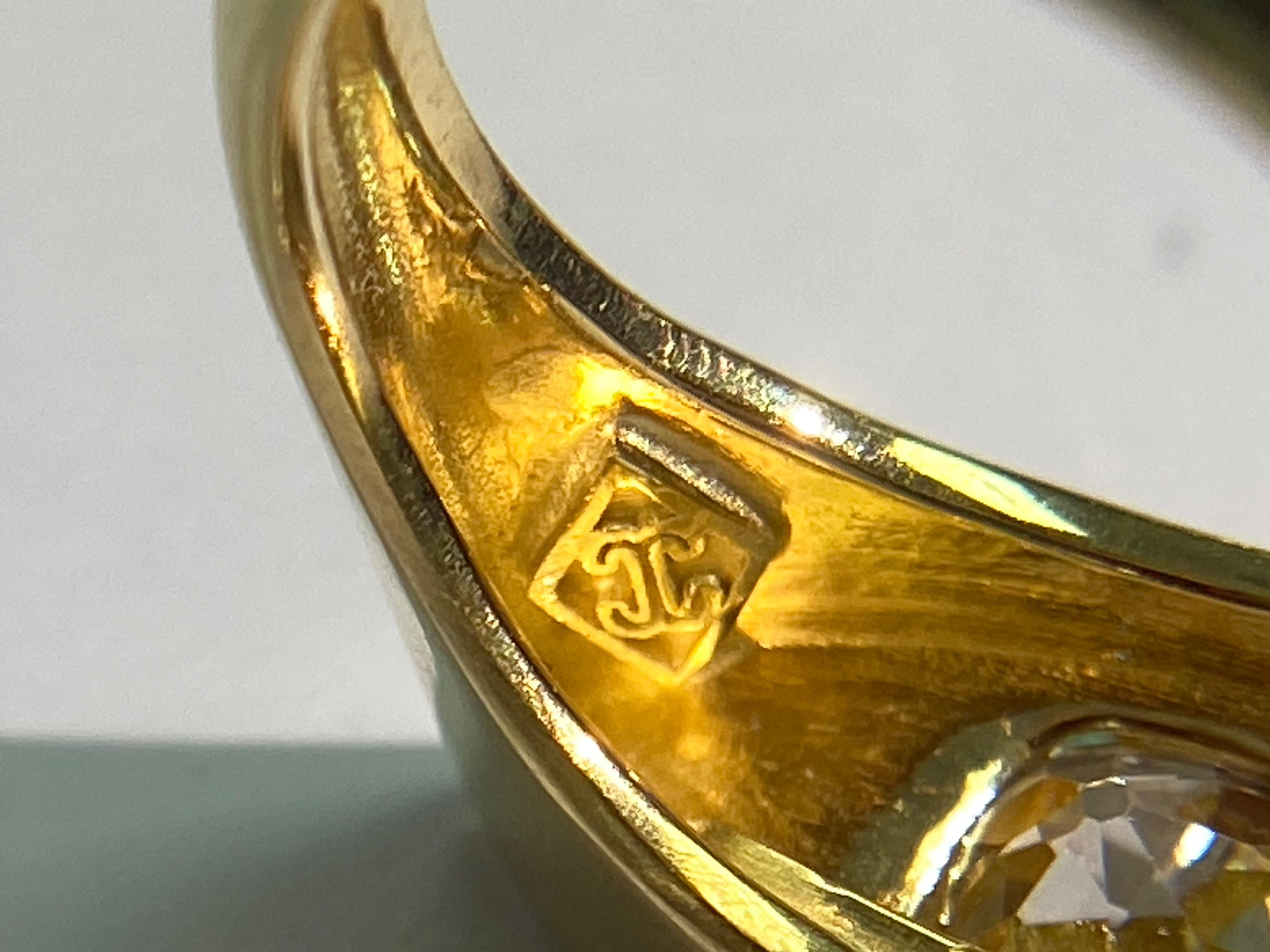 Castellani Old Mine Cut Diamond 18kt Gold Cleopatra Ring For Sale 2