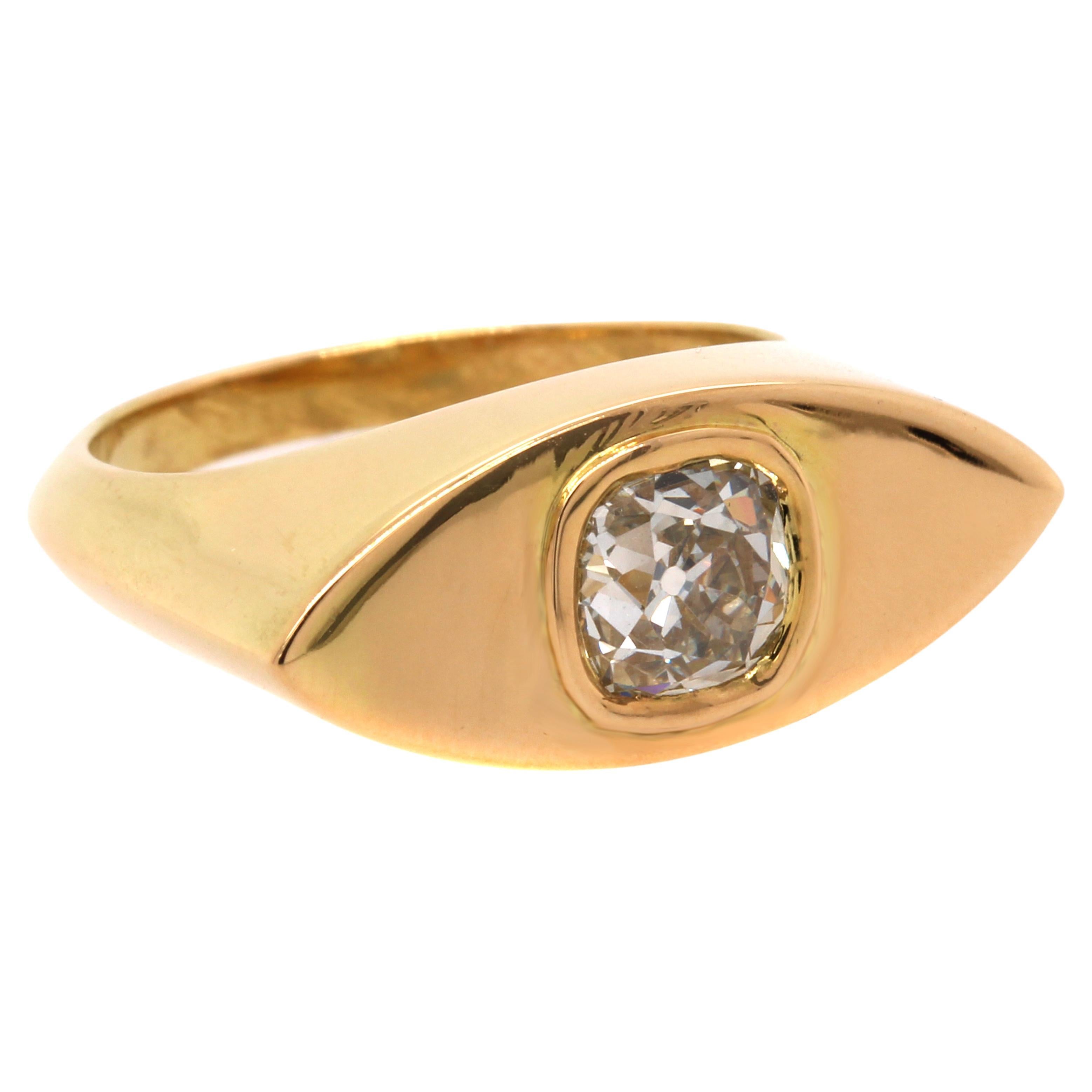 Castellani Old Mine Cut Diamond 18kt Gold Cleopatra Ring For Sale