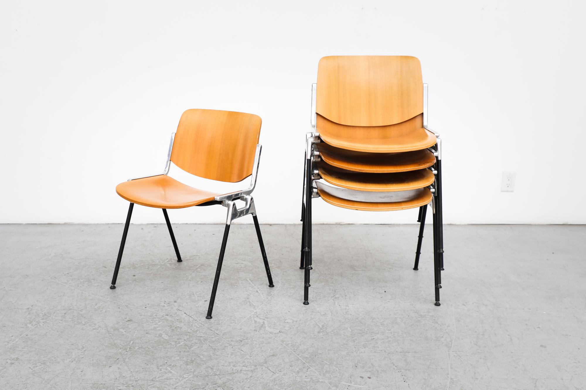 Aluminum Castelli Birch DSC Stacking Chairs by Giancarlo Piretti