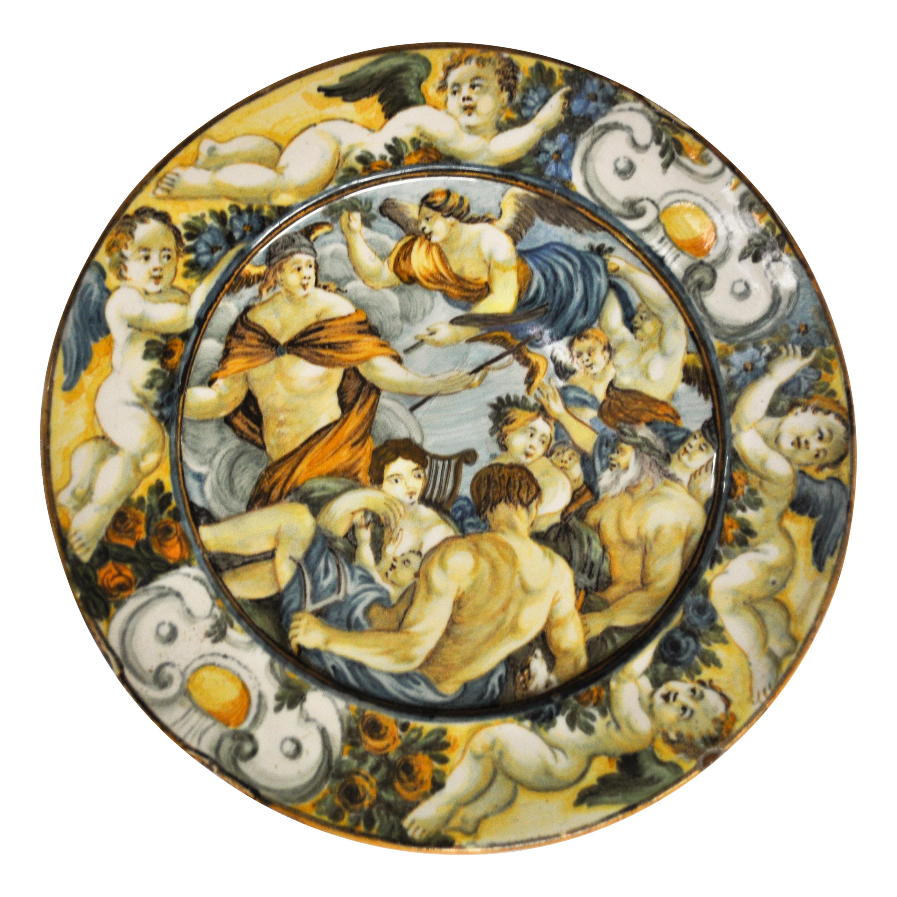 Castelli Ceramic Plate, Made in Abruzzo, Italy, 17th Century